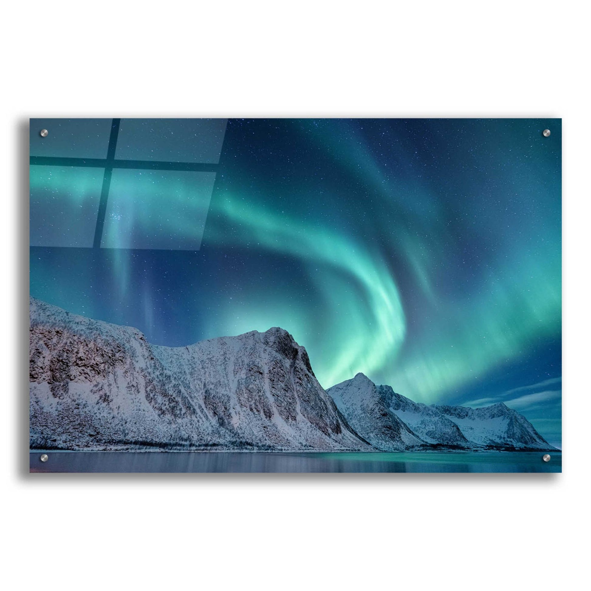 Epic Art 'Aurora Borealis In Norway Green' by Epic Portfolio, Acrylic Glass Wall Art,36x24