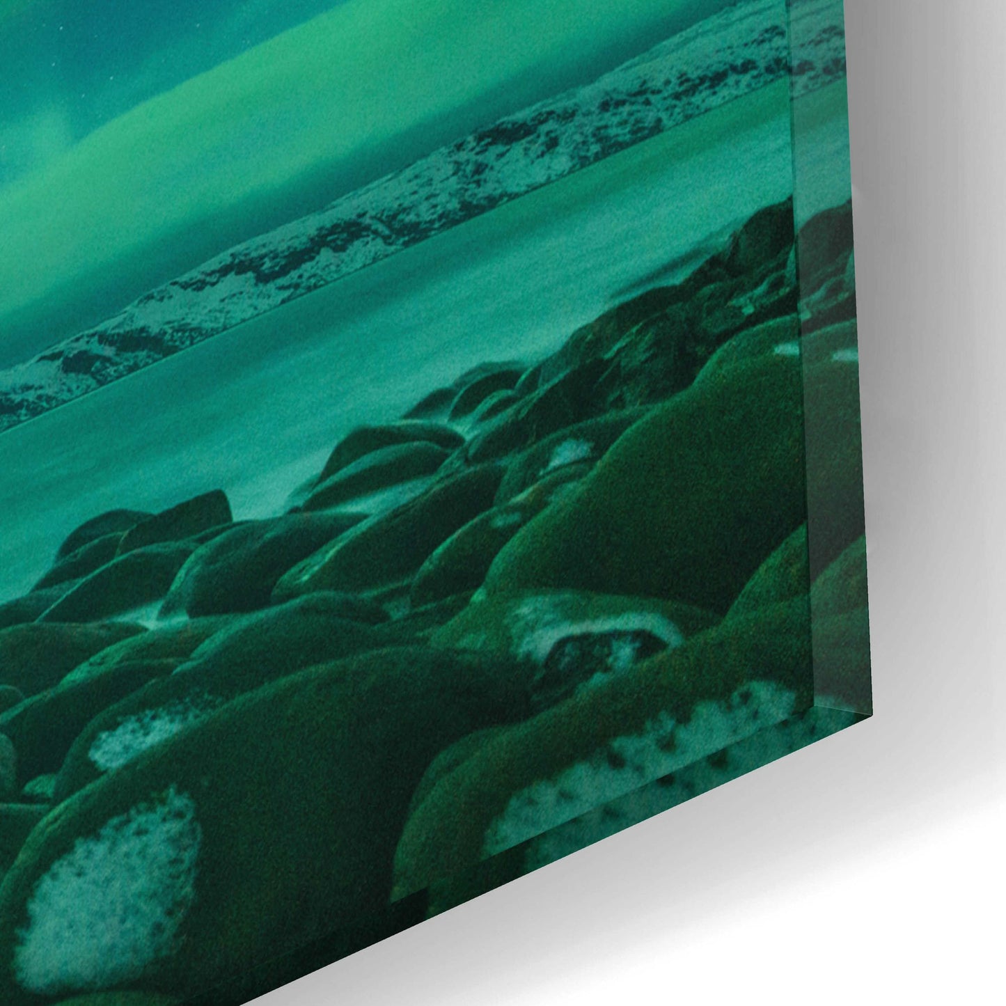 Epic Art 'Aurora Borealis Over Ocean' by Epic Portfolio, Acrylic Glass Wall Art,16x12