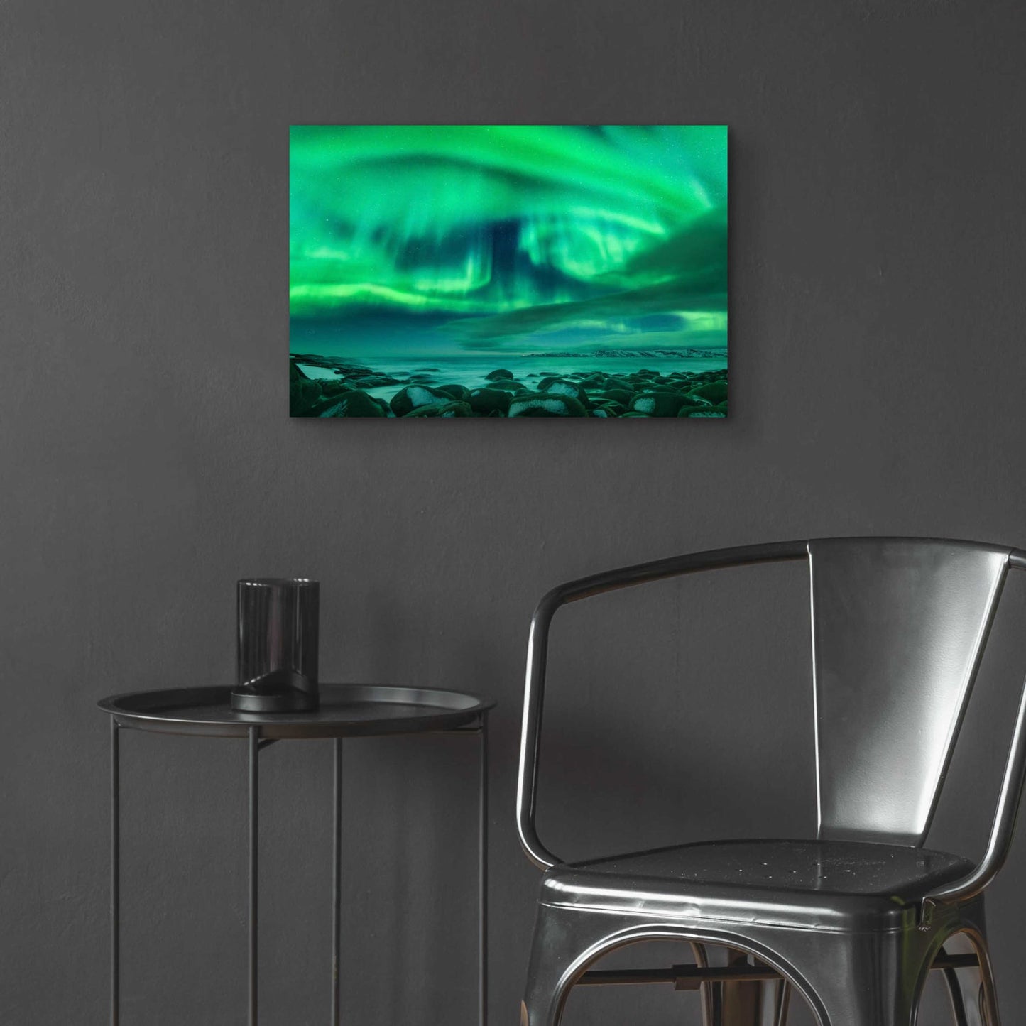 Epic Art 'Aurora Borealis Over Ocean' by Epic Portfolio, Acrylic Glass Wall Art,24x16