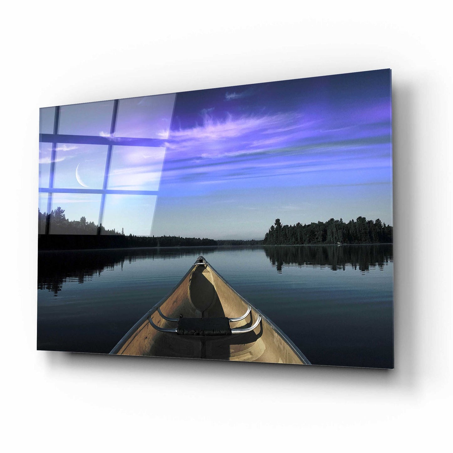 Epic Art 'Canoeing Under The Northern Lights' by Epic Portfolio, Acrylic Glass Wall Art,16x12