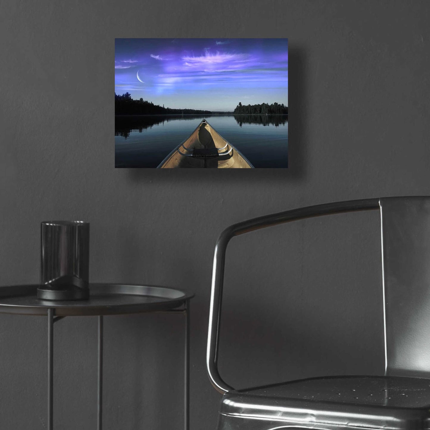 Epic Art 'Canoeing Under The Northern Lights' by Epic Portfolio, Acrylic Glass Wall Art,16x12