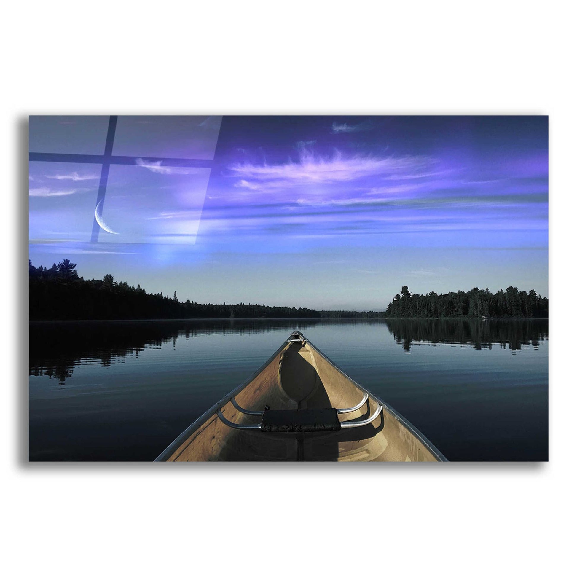 Epic Art 'Canoeing Under The Northern Lights' by Epic Portfolio, Acrylic Glass Wall Art,16x12