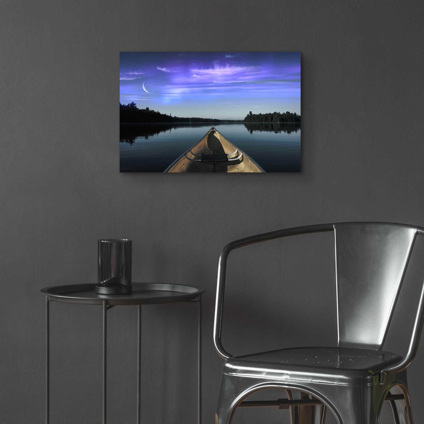 Epic Art 'Canoeing Under The Northern Lights' by Epic Portfolio, Acrylic Glass Wall Art,24x16