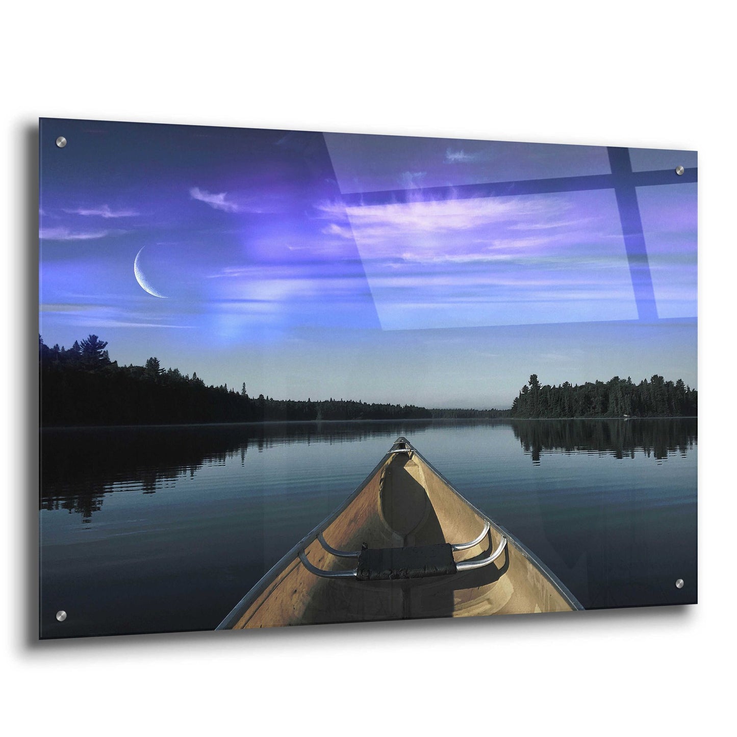 Epic Art 'Canoeing Under The Northern Lights' by Epic Portfolio, Acrylic Glass Wall Art,36x24