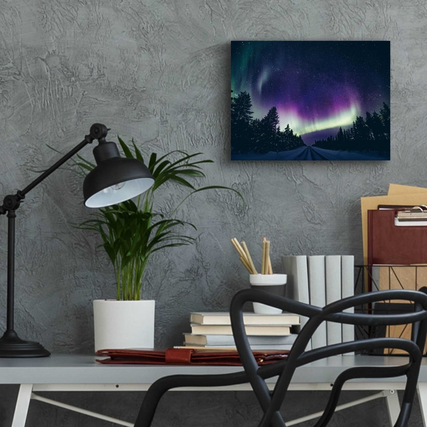 Epic Art 'Colorful Polar Arctic Northern Lights' by Epic Portfolio, Acrylic Glass Wall Art,16x12