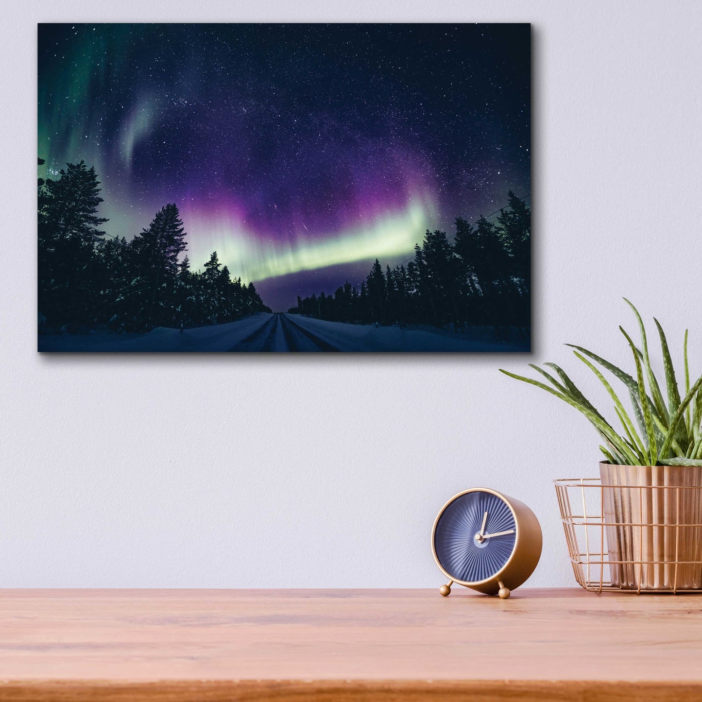 Epic Art 'Colorful Polar Arctic Northern Lights' by Epic Portfolio, Acrylic Glass Wall Art,16x12