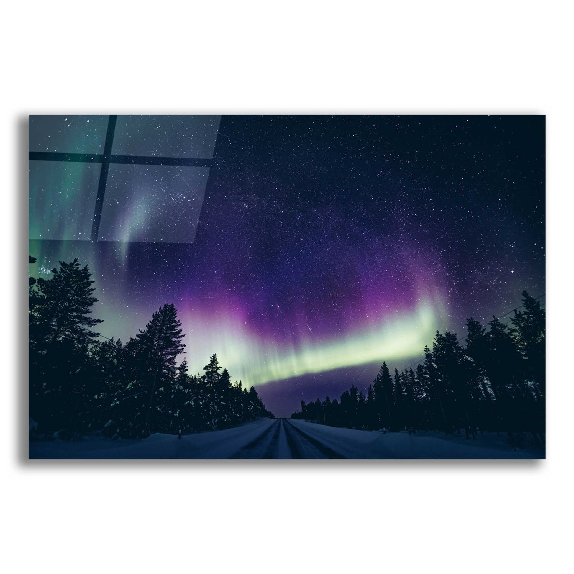 Epic Art 'Colorful Polar Arctic Northern Lights' by Epic Portfolio, Acrylic Glass Wall Art,16x12