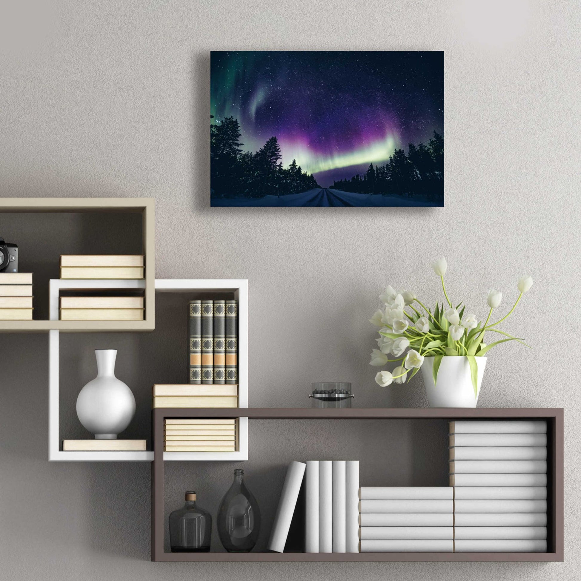 Epic Art 'Colorful Polar Arctic Northern Lights' by Epic Portfolio, Acrylic Glass Wall Art,24x16