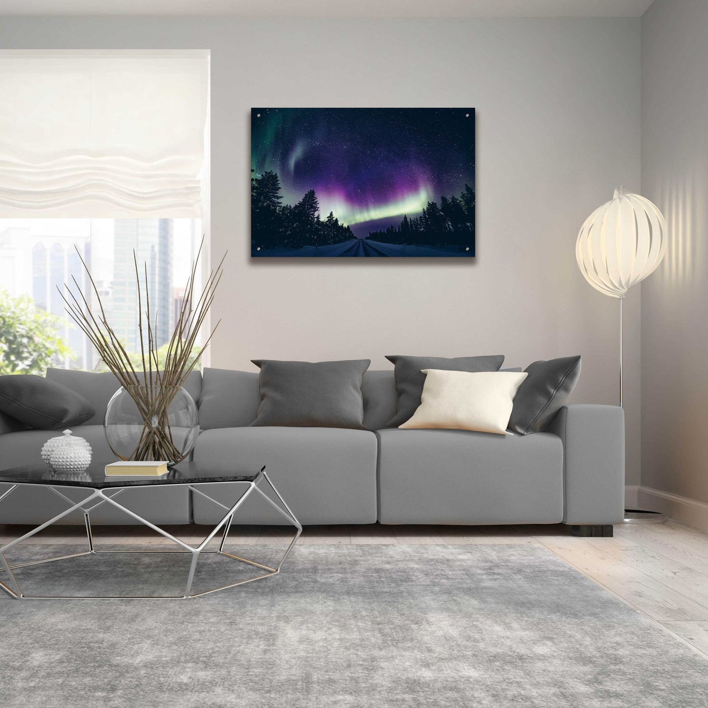 Epic Art 'Colorful Polar Arctic Northern Lights' by Epic Portfolio, Acrylic Glass Wall Art,36x24