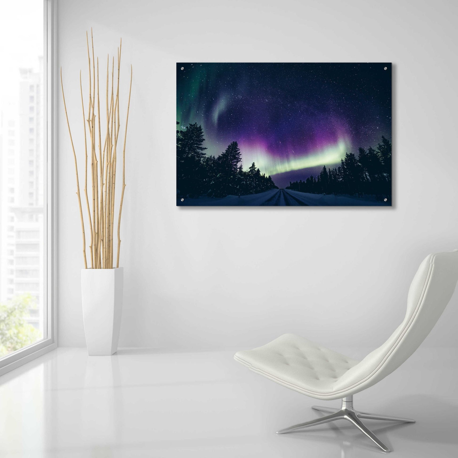 Epic Art 'Colorful Polar Arctic Northern Lights' by Epic Portfolio, Acrylic Glass Wall Art,36x24