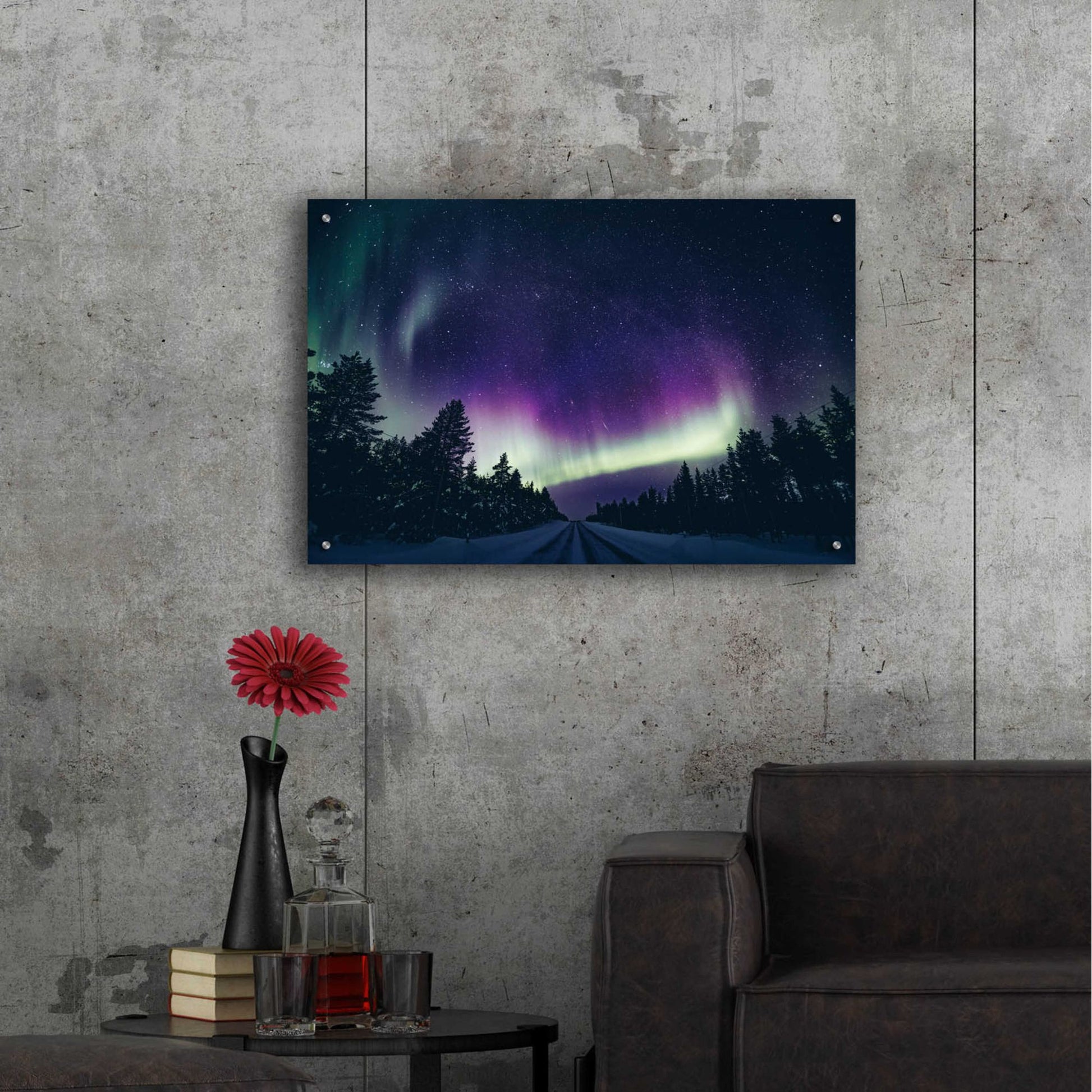 Epic Art 'Colorful Polar Arctic Northern Lights' by Epic Portfolio, Acrylic Glass Wall Art,36x24