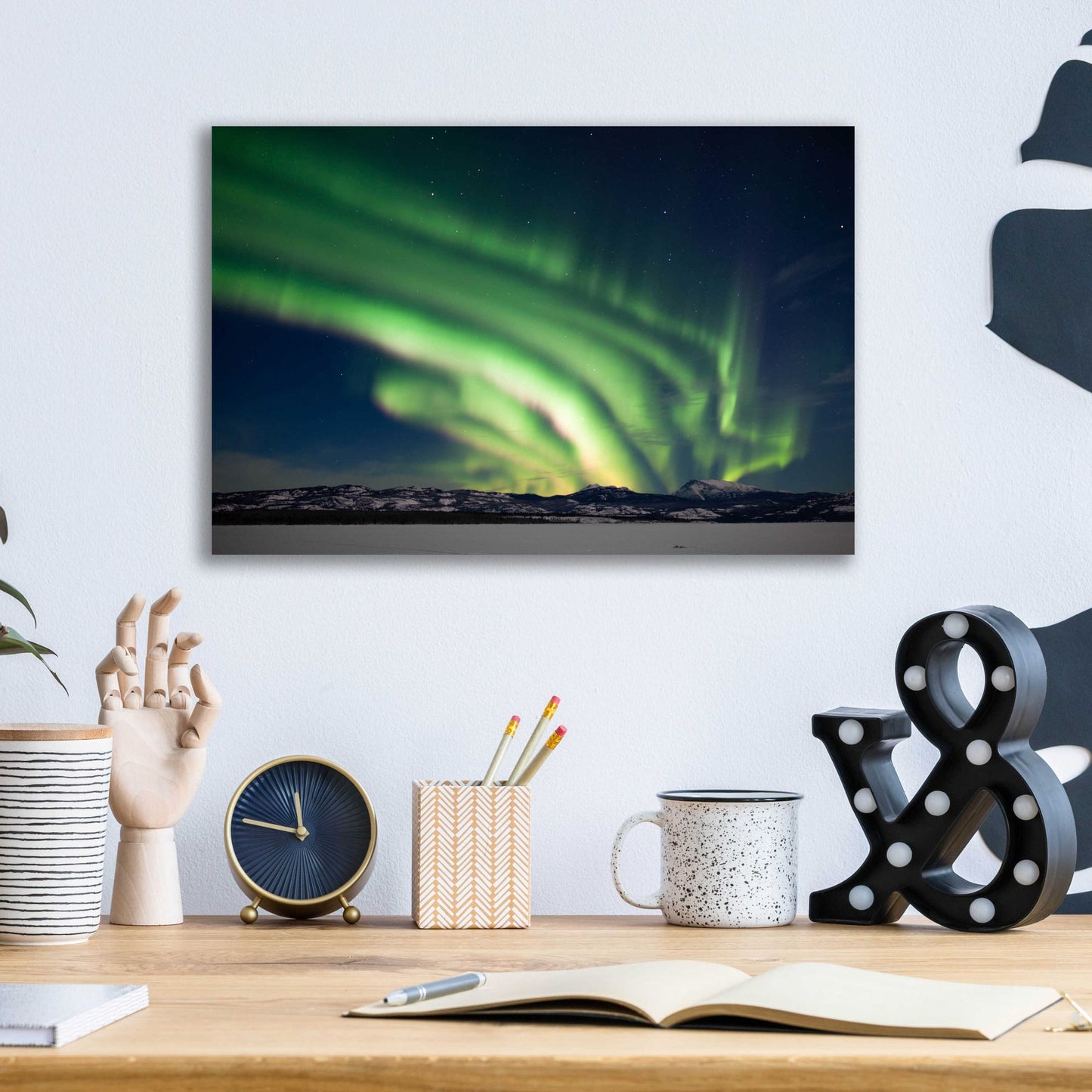 Epic Art 'Dancing Northern Lights' by Epic Portfolio, Acrylic Glass Wall Art,16x12