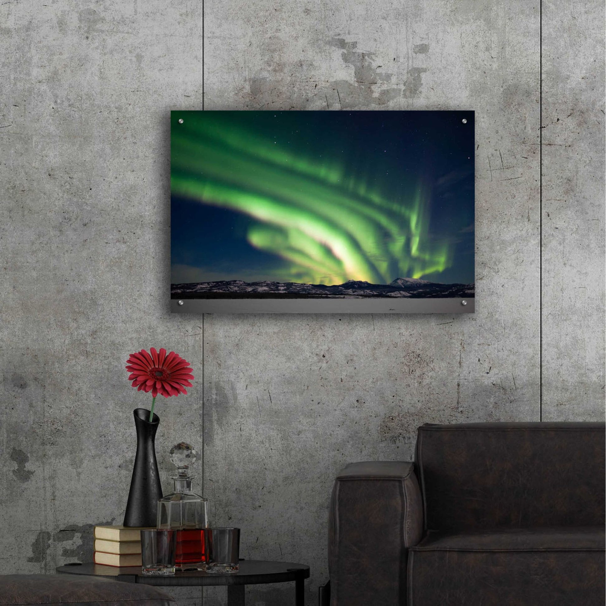 Epic Art 'Dancing Northern Lights' by Epic Portfolio, Acrylic Glass Wall Art,36x24