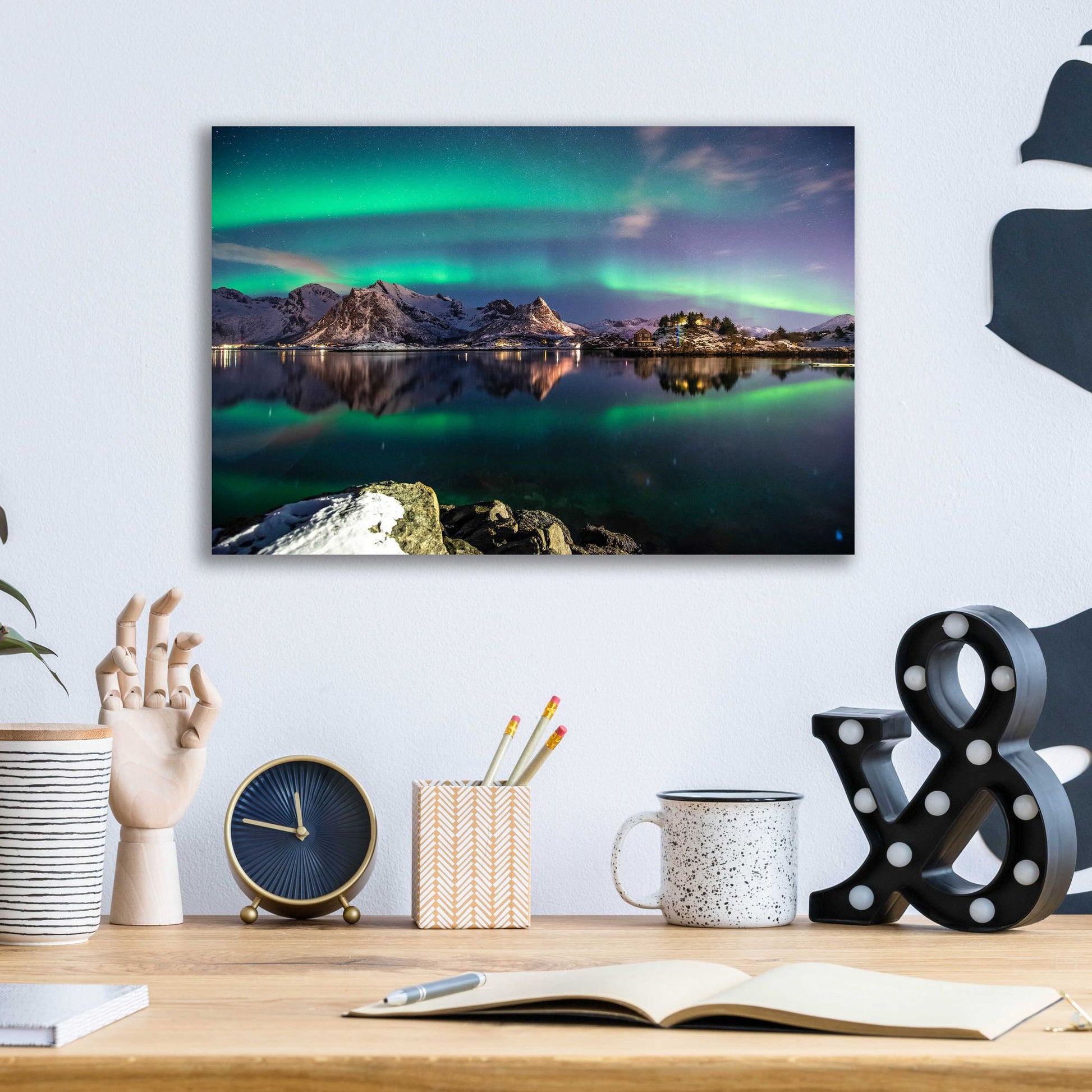 Epic Art 'Northern Light Aurora Borealis' by Epic Portfolio, Acrylic Glass Wall Art,16x12