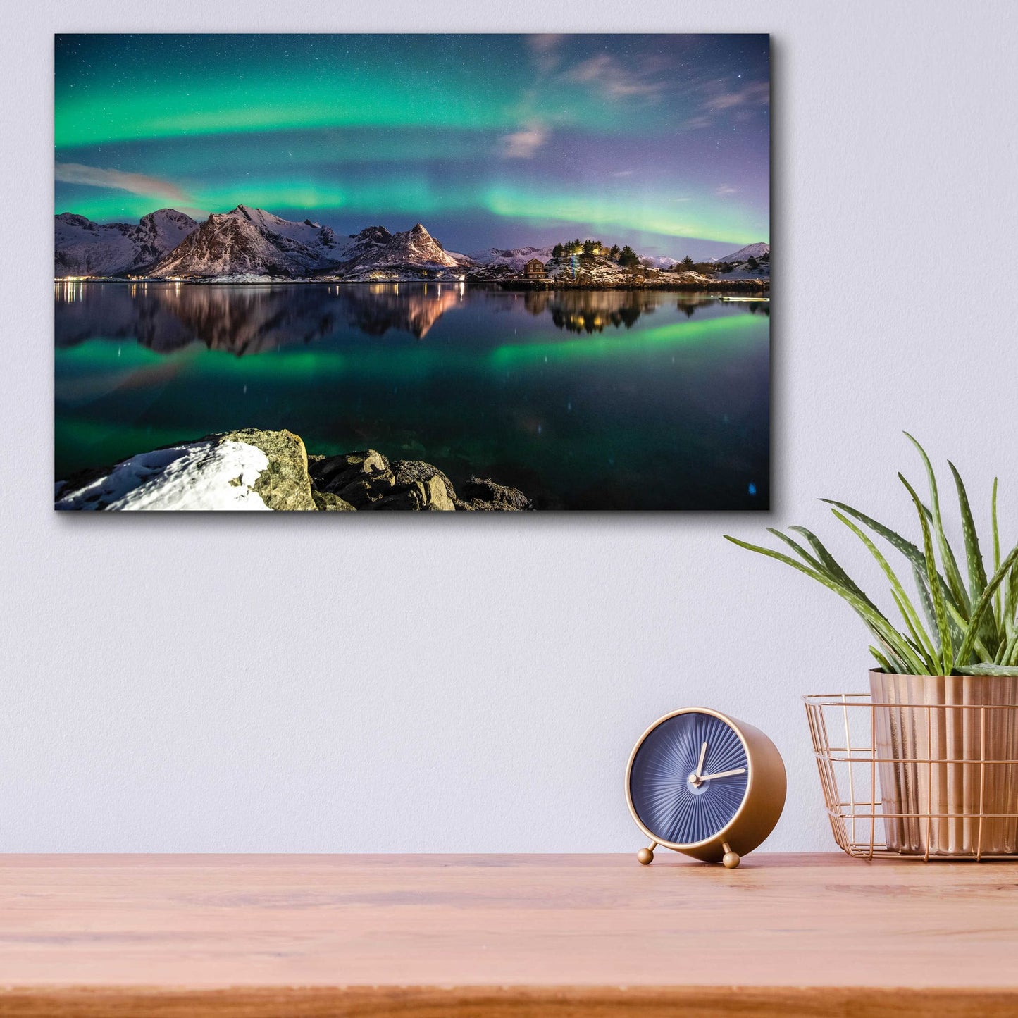 Epic Art 'Northern Light Aurora Borealis' by Epic Portfolio, Acrylic Glass Wall Art,16x12