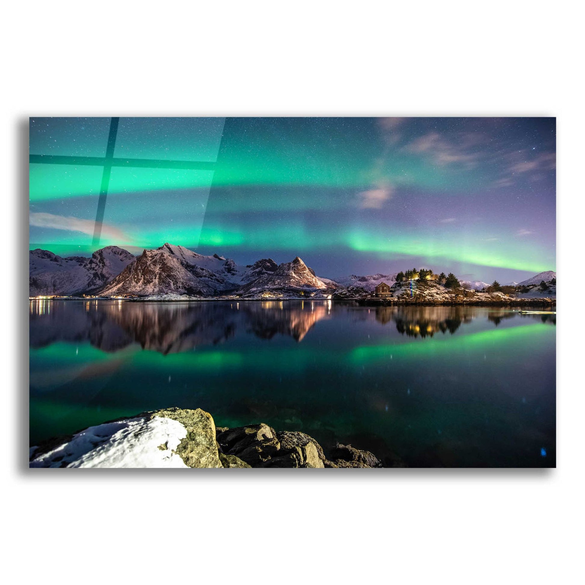 Epic Art 'Northern Light Aurora Borealis' by Epic Portfolio, Acrylic Glass Wall Art,16x12