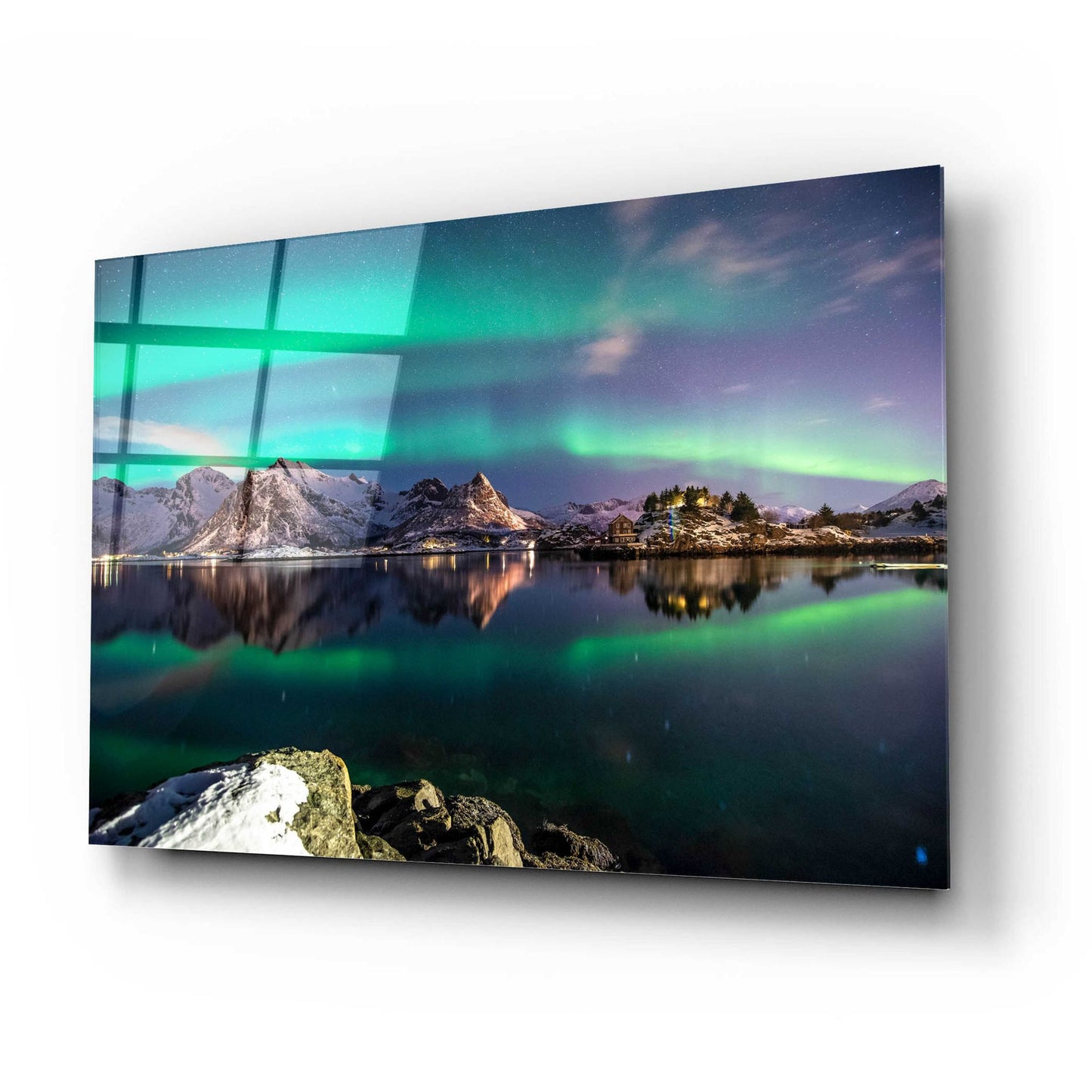 Epic Art 'Northern Light Aurora Borealis' by Epic Portfolio, Acrylic Glass Wall Art,24x16