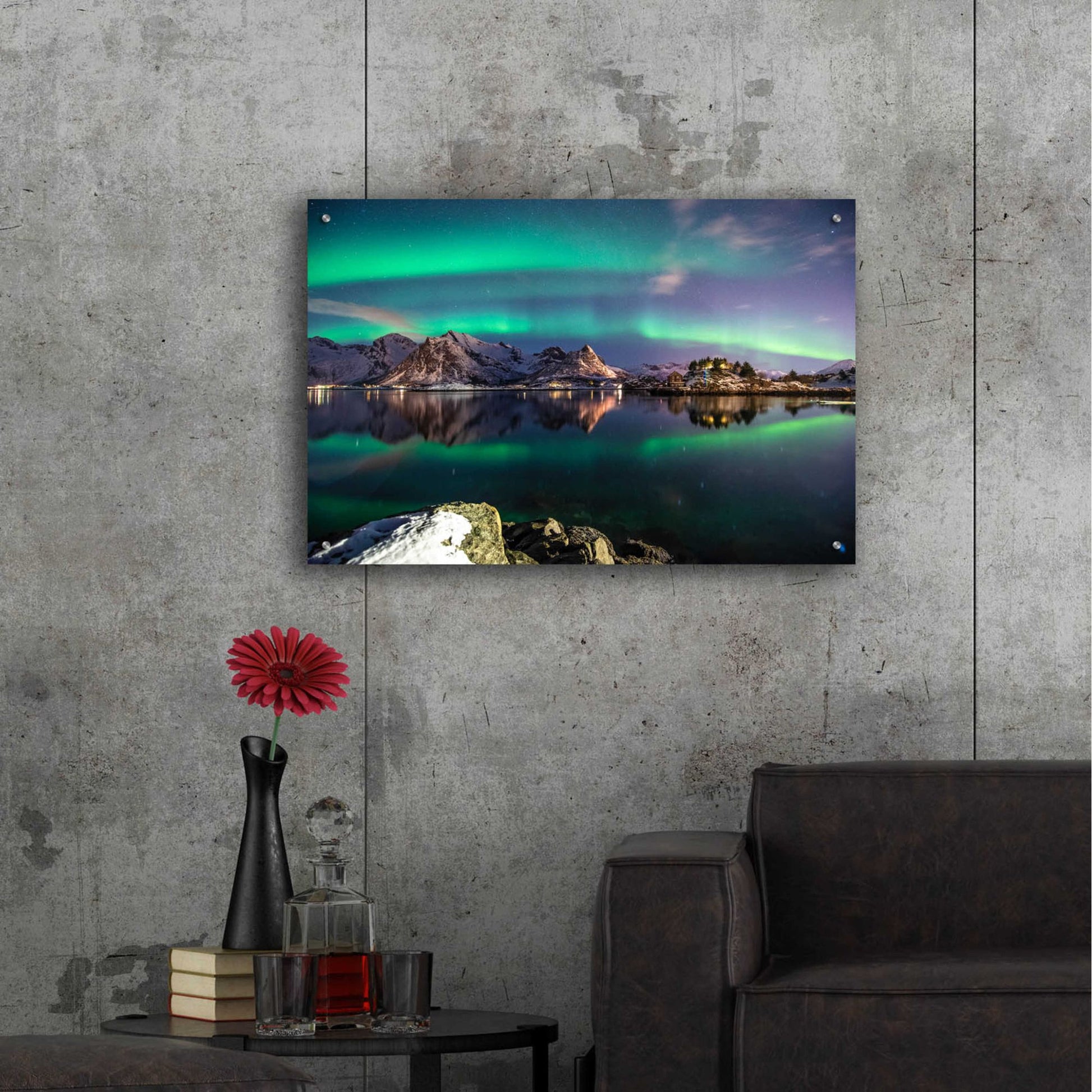 Epic Art 'Northern Light Aurora Borealis' by Epic Portfolio, Acrylic Glass Wall Art,36x24