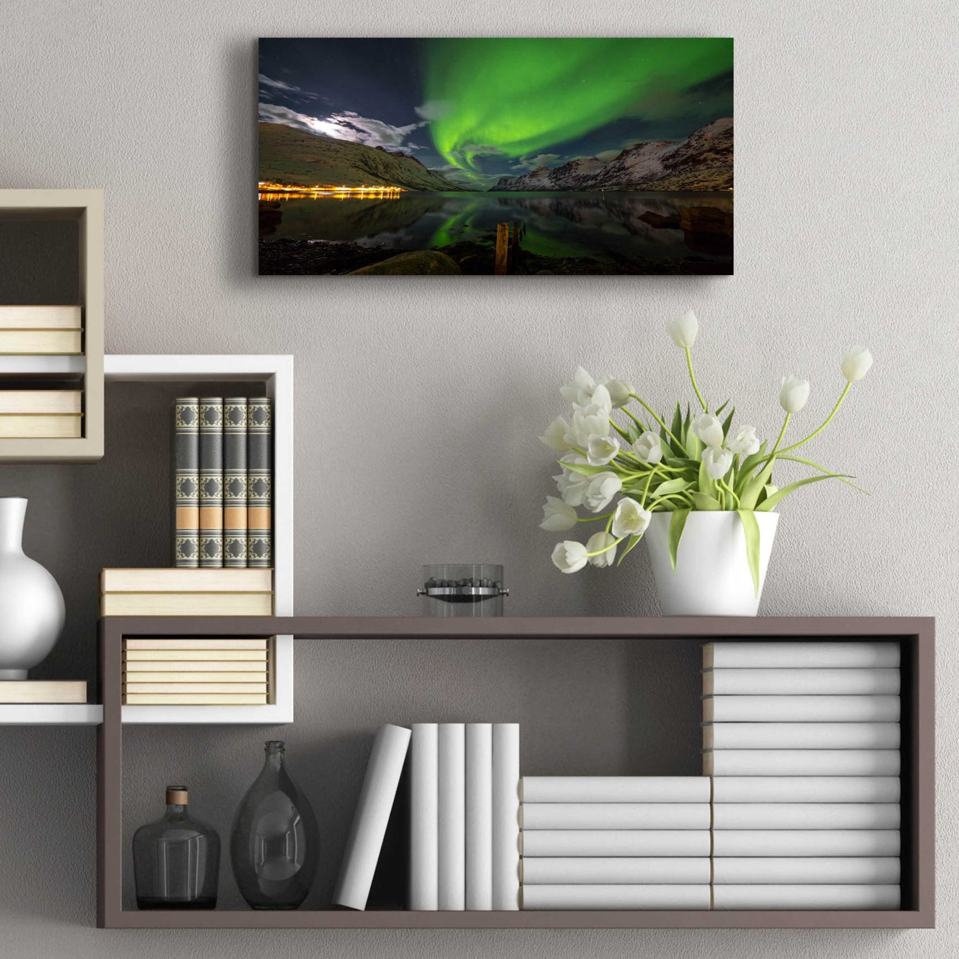 Epic Art 'Northern Lights 1' by Epic Portfolio, Acrylic Glass Wall Art,24x12