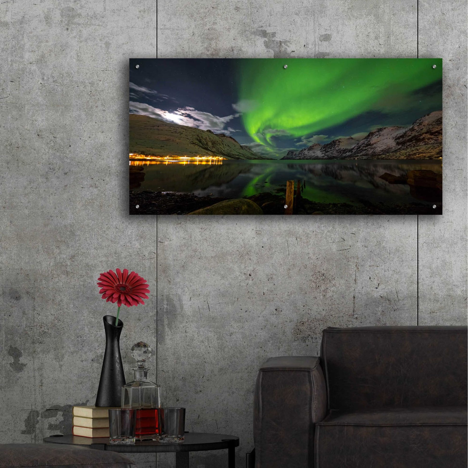 Epic Art 'Northern Lights 1' by Epic Portfolio, Acrylic Glass Wall Art,48x24