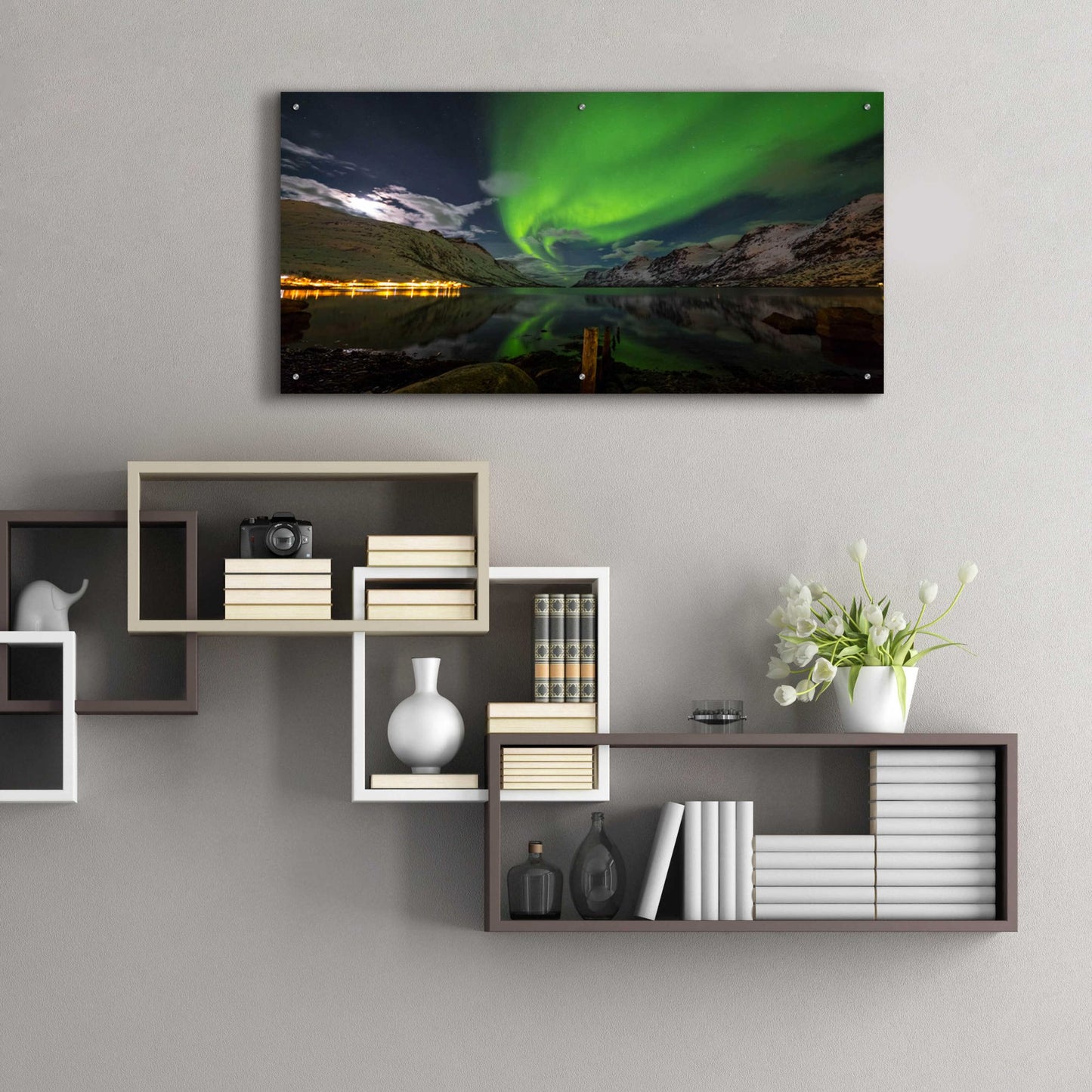 Epic Art 'Northern Lights 1' by Epic Portfolio, Acrylic Glass Wall Art,48x24