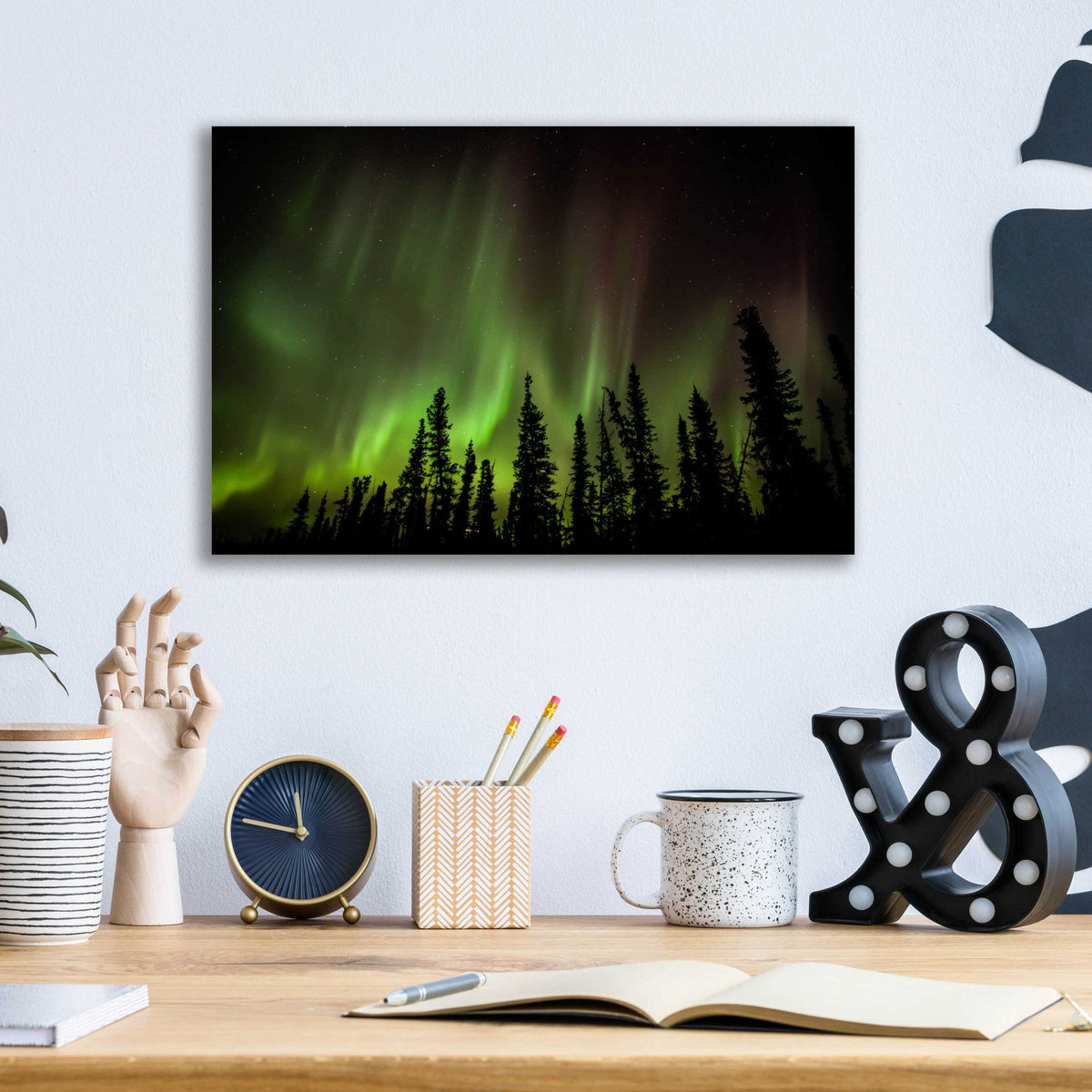 Epic Art 'Northern Lights 2' by Epic Portfolio, Acrylic Glass Wall Art,16x12
