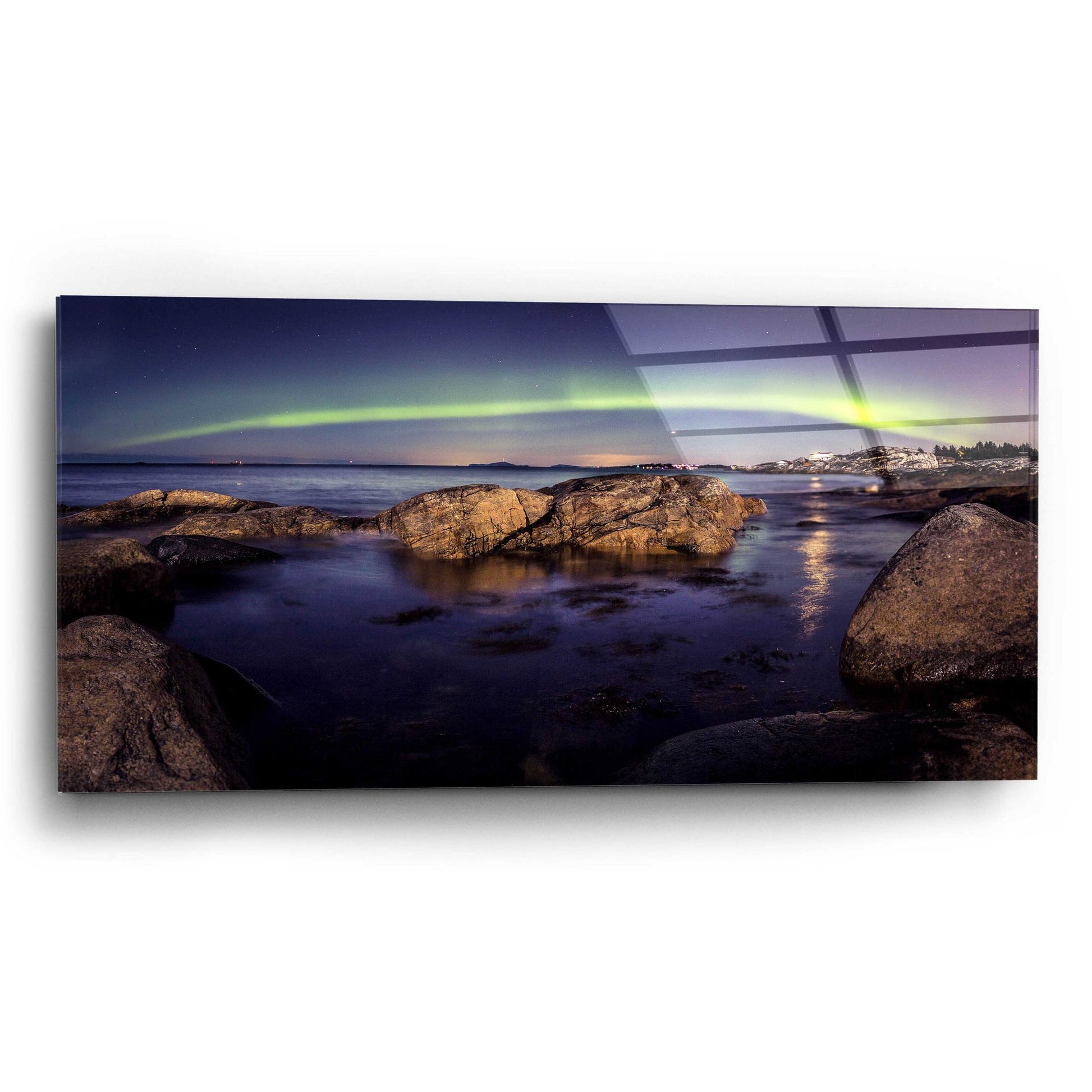 Epic Art 'Northern Lights 6' by Epic Portfolio, Acrylic Glass Wall Art,24x12