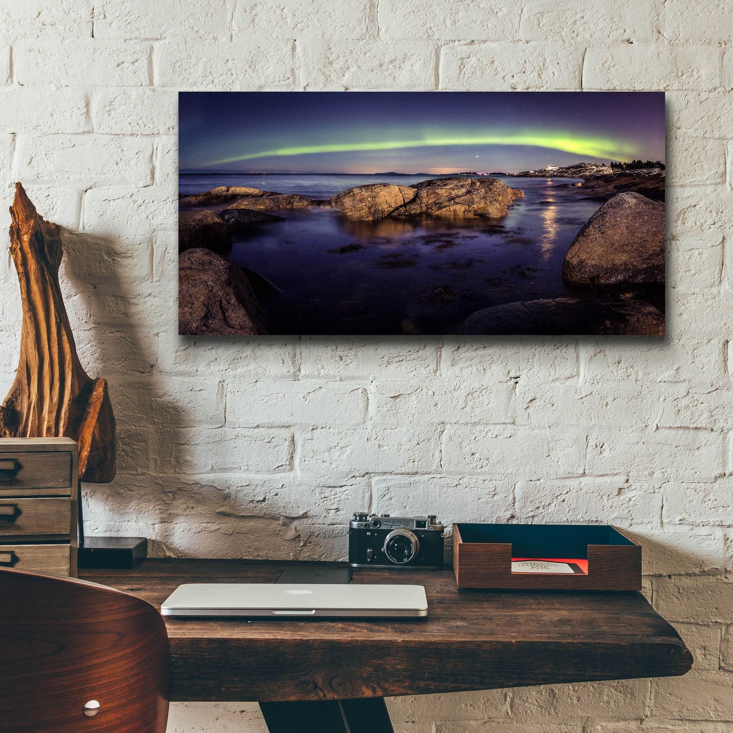 Epic Art 'Northern Lights 6' by Epic Portfolio, Acrylic Glass Wall Art,24x12