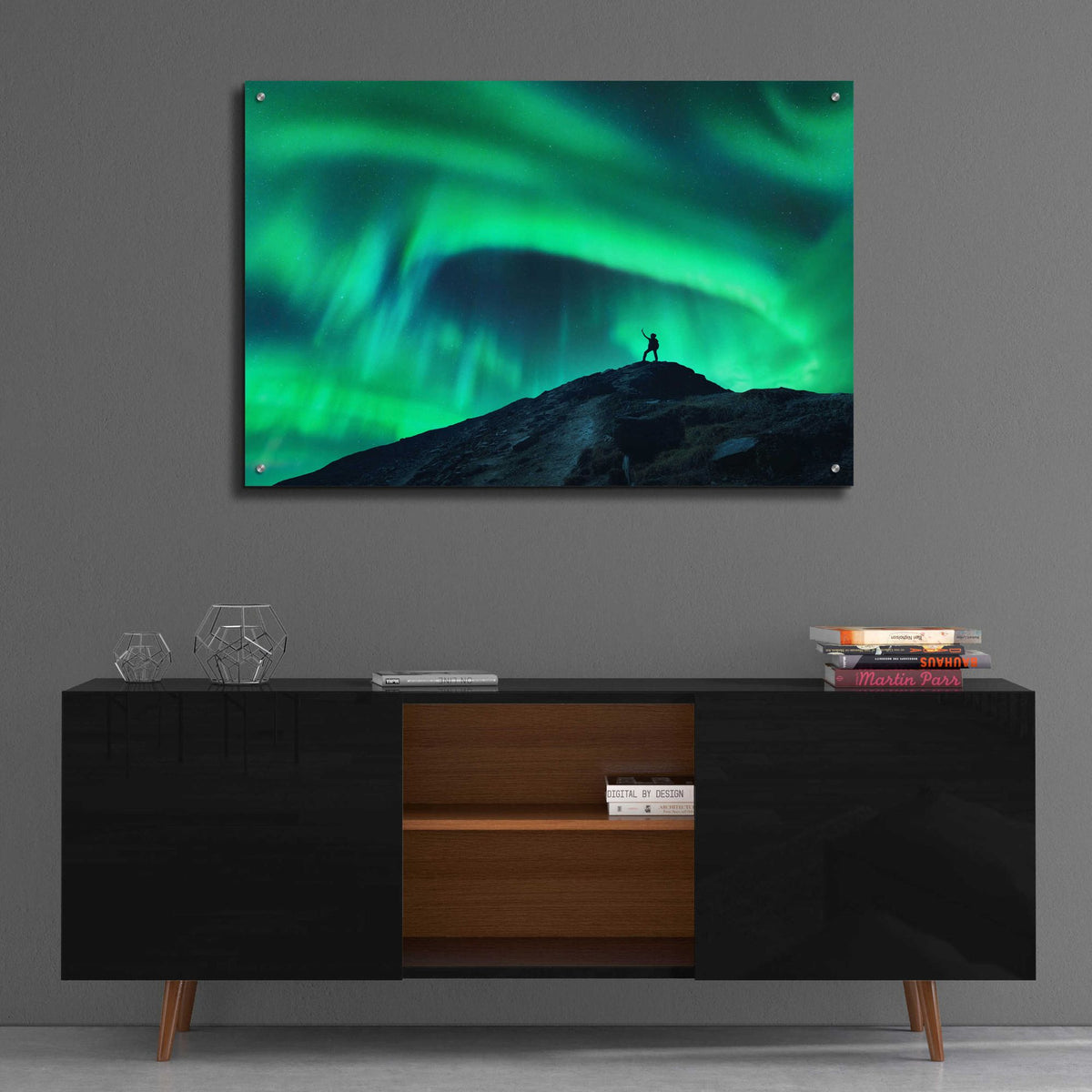 Epic Art 'Northern Lights And Woman' by Epic Portfolio, Acrylic Glass Wall Art,36x24