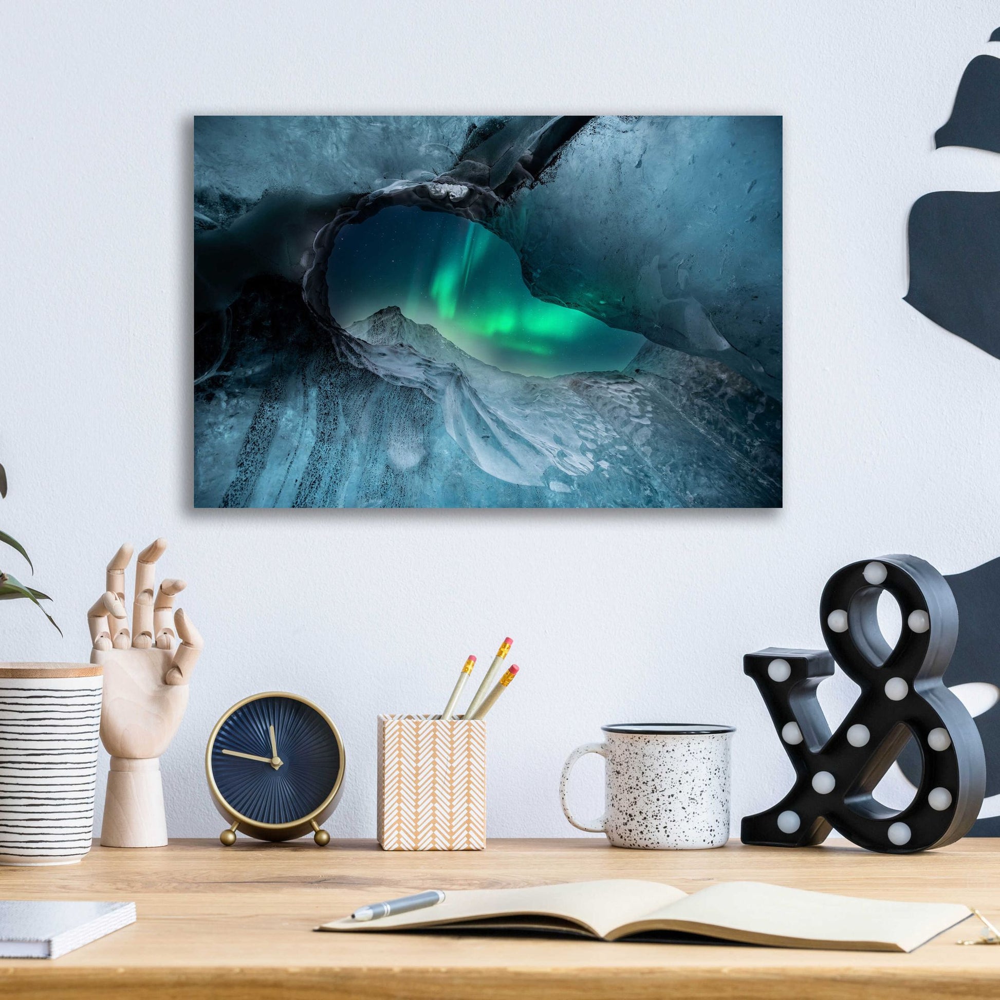 Epic Art 'Northern Lights Aurora Borealis 1' by Epic Portfolio, Acrylic Glass Wall Art,16x12