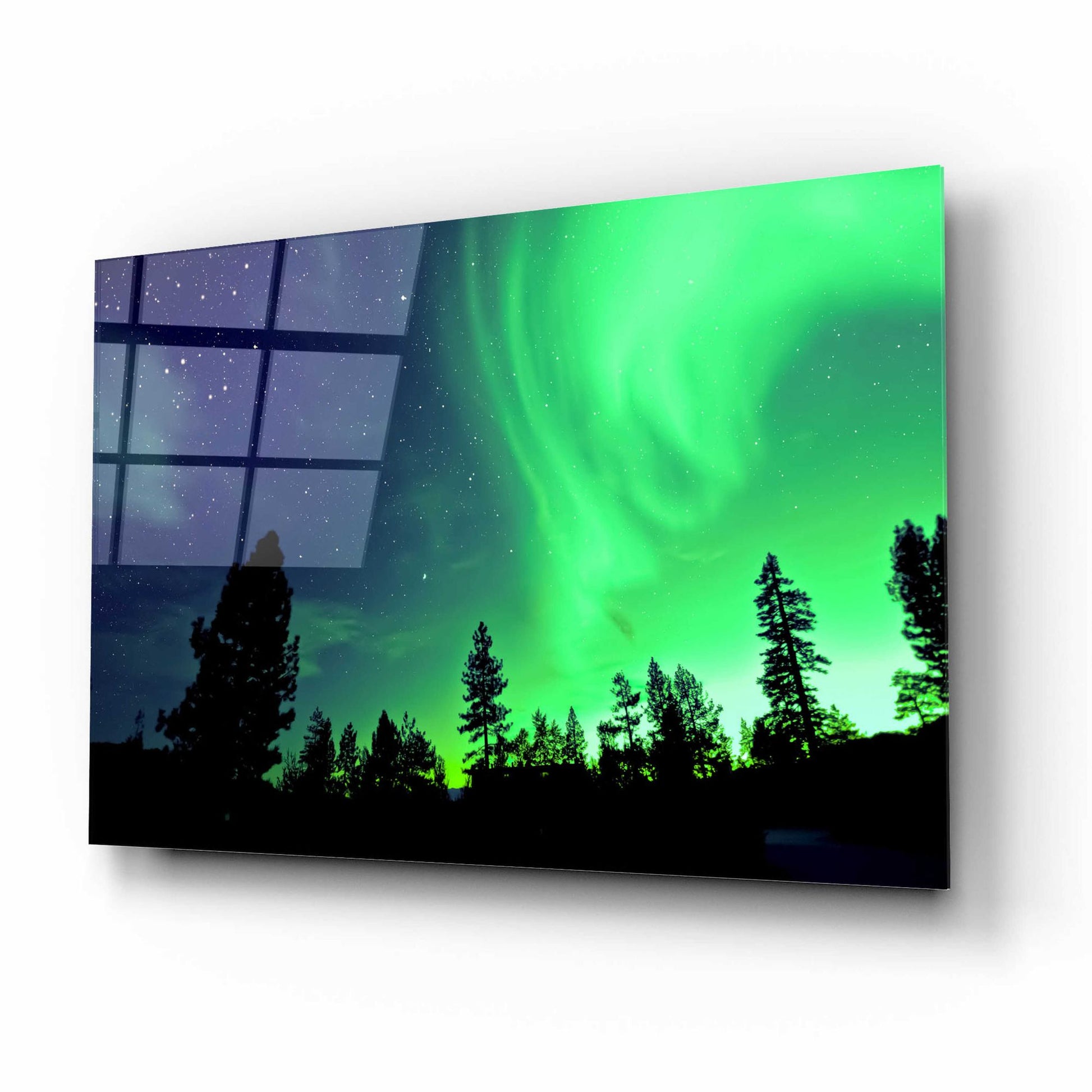 Epic Art 'Northern Lights Aurora Borealis 2' by Epic Portfolio, Acrylic Glass Wall Art,16x12