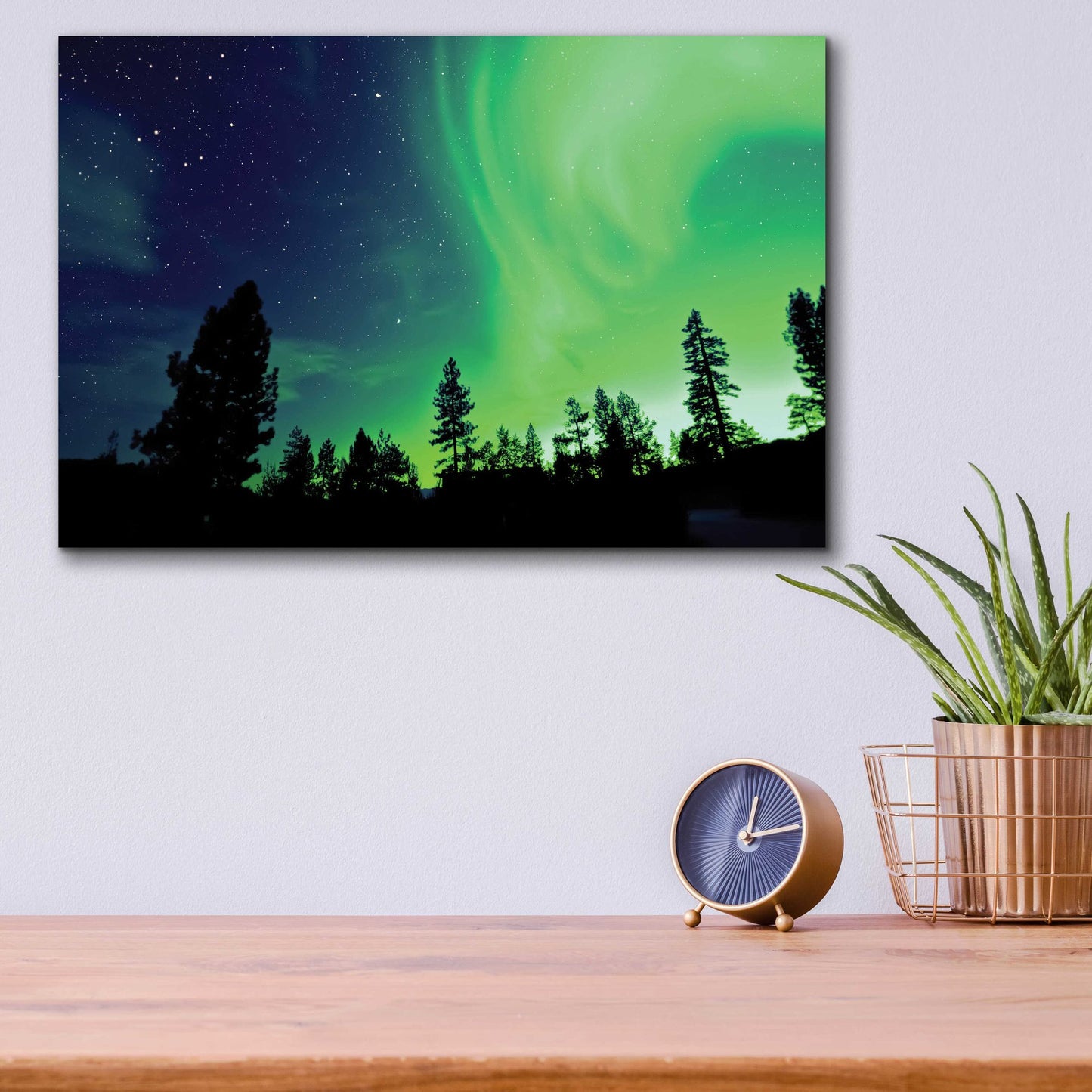 Epic Art 'Northern Lights Aurora Borealis 2' by Epic Portfolio, Acrylic Glass Wall Art,16x12