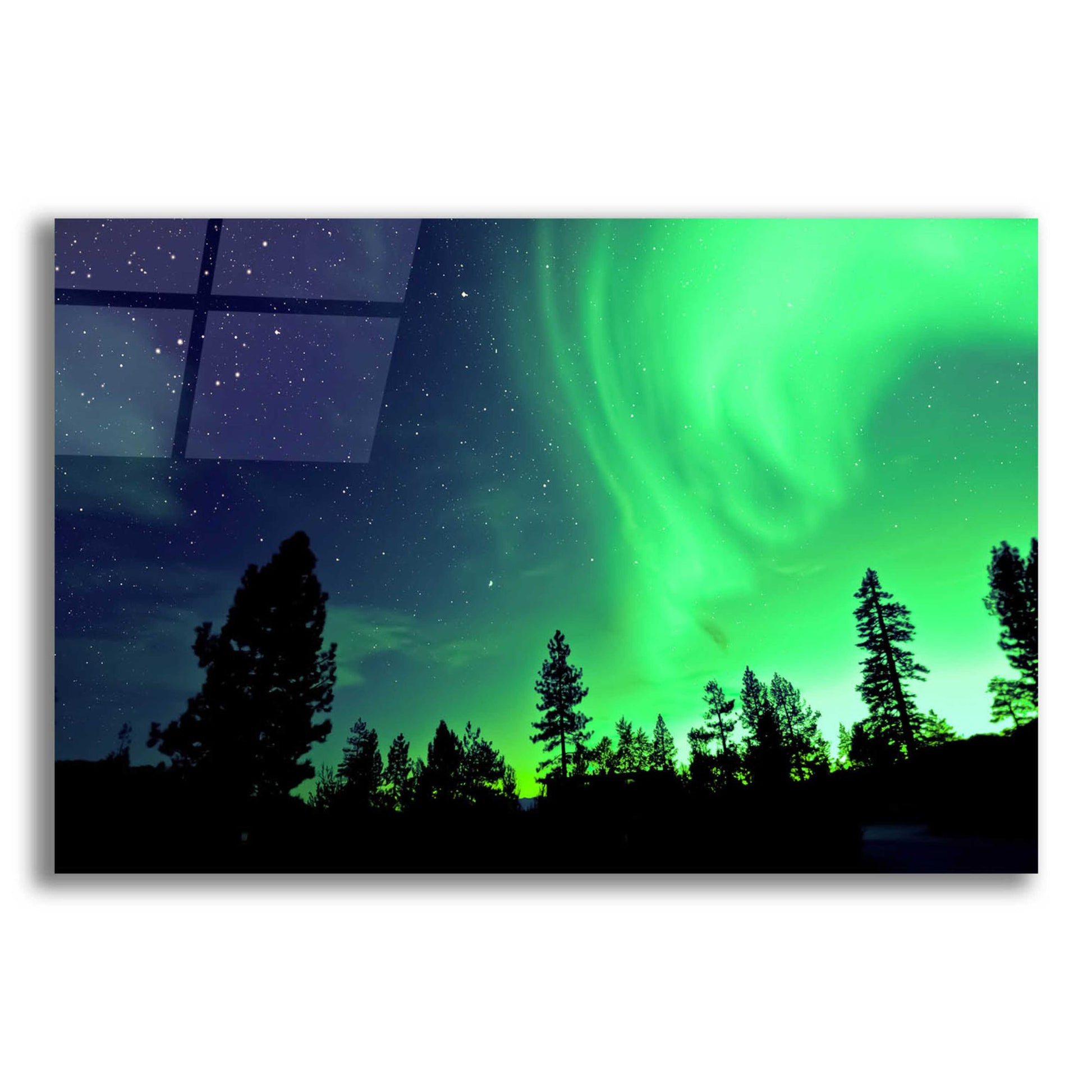 Epic Art 'Northern Lights Aurora Borealis 2' by Epic Portfolio, Acrylic Glass Wall Art,16x12