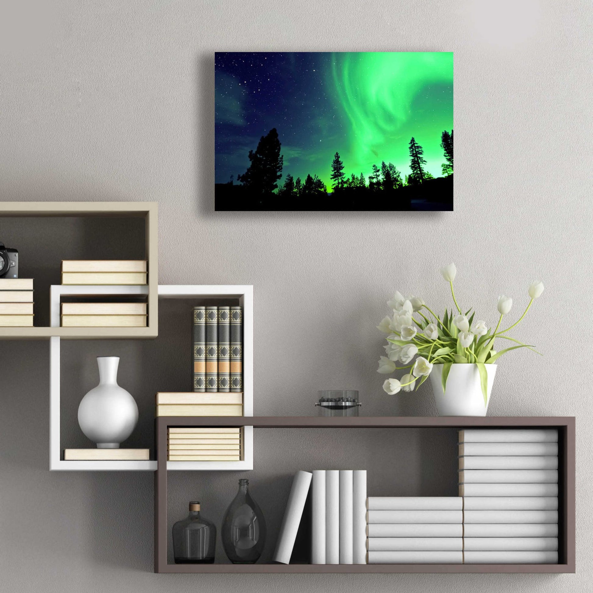 Epic Art 'Northern Lights Aurora Borealis 2' by Epic Portfolio, Acrylic Glass Wall Art,24x16