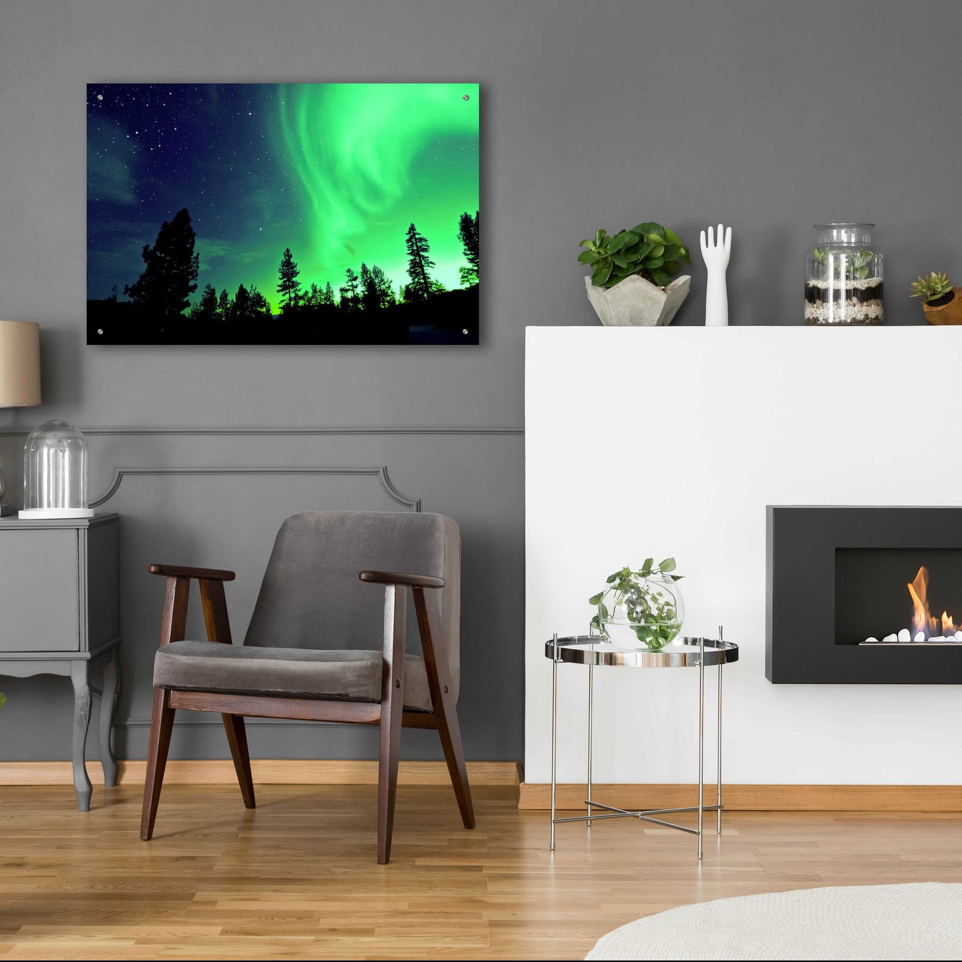 Epic Art 'Northern Lights Aurora Borealis 2' by Epic Portfolio, Acrylic Glass Wall Art,36x24