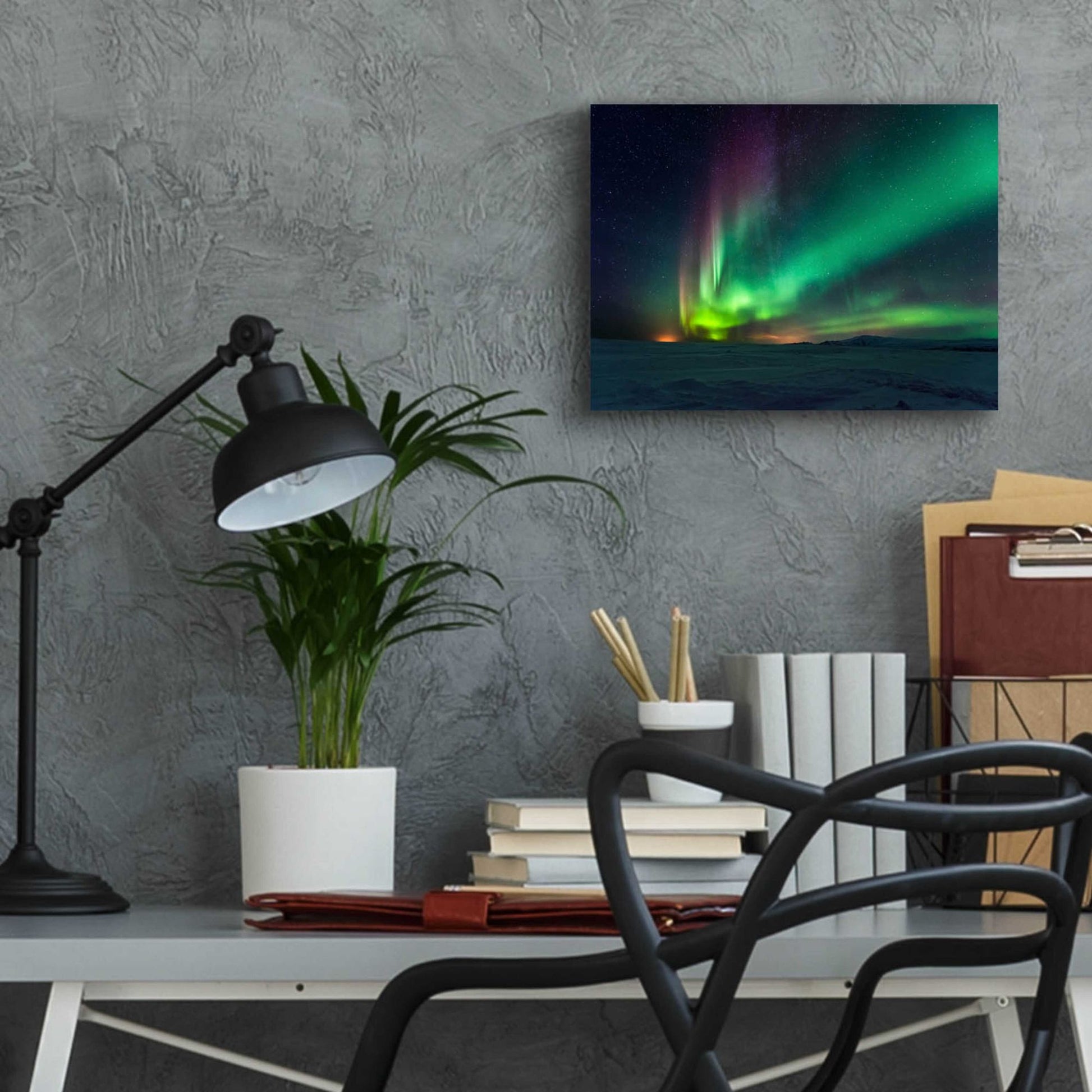 Epic Art 'Northern Lights Aurora Borealis 3' by Epic Portfolio, Acrylic Glass Wall Art,16x12