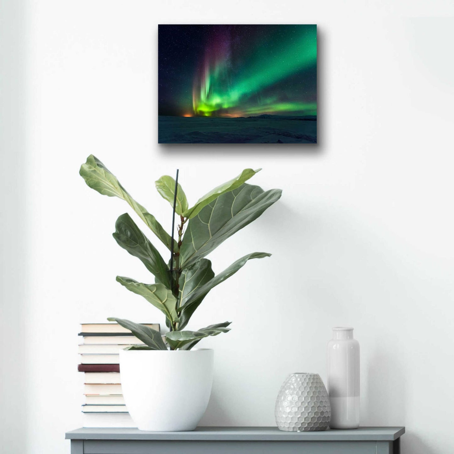 Epic Art 'Northern Lights Aurora Borealis 3' by Epic Portfolio, Acrylic Glass Wall Art,16x12