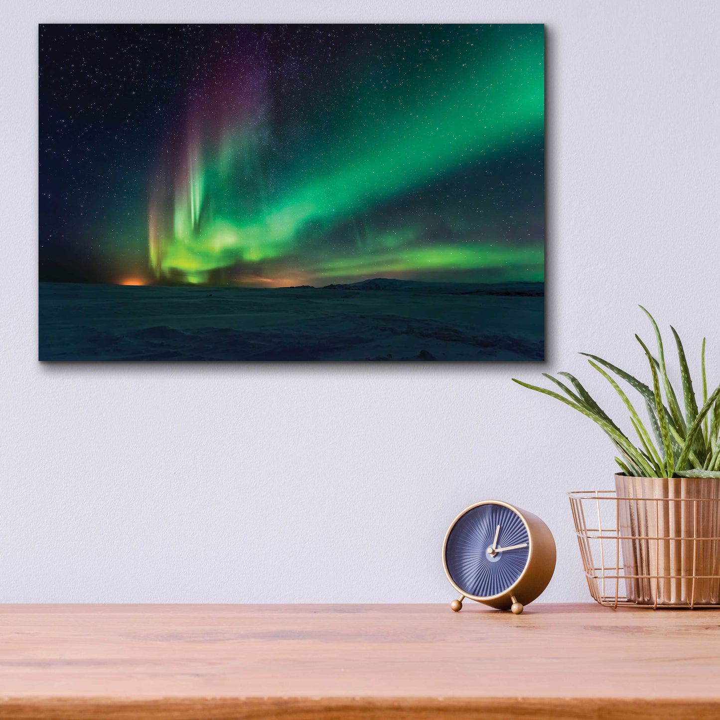 Epic Art 'Northern Lights Aurora Borealis 3' by Epic Portfolio, Acrylic Glass Wall Art,16x12