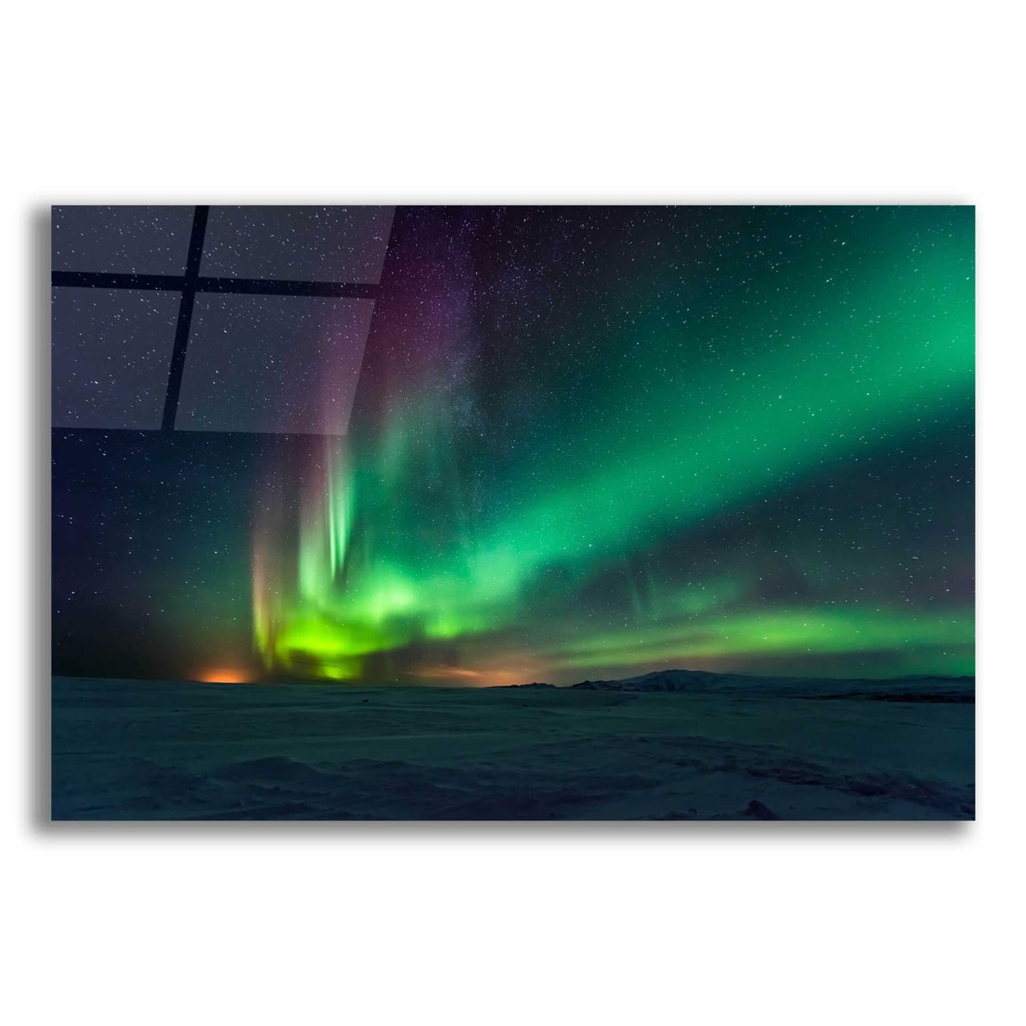 Epic Art 'Northern Lights Aurora Borealis 3' by Epic Portfolio, Acrylic Glass Wall Art,16x12