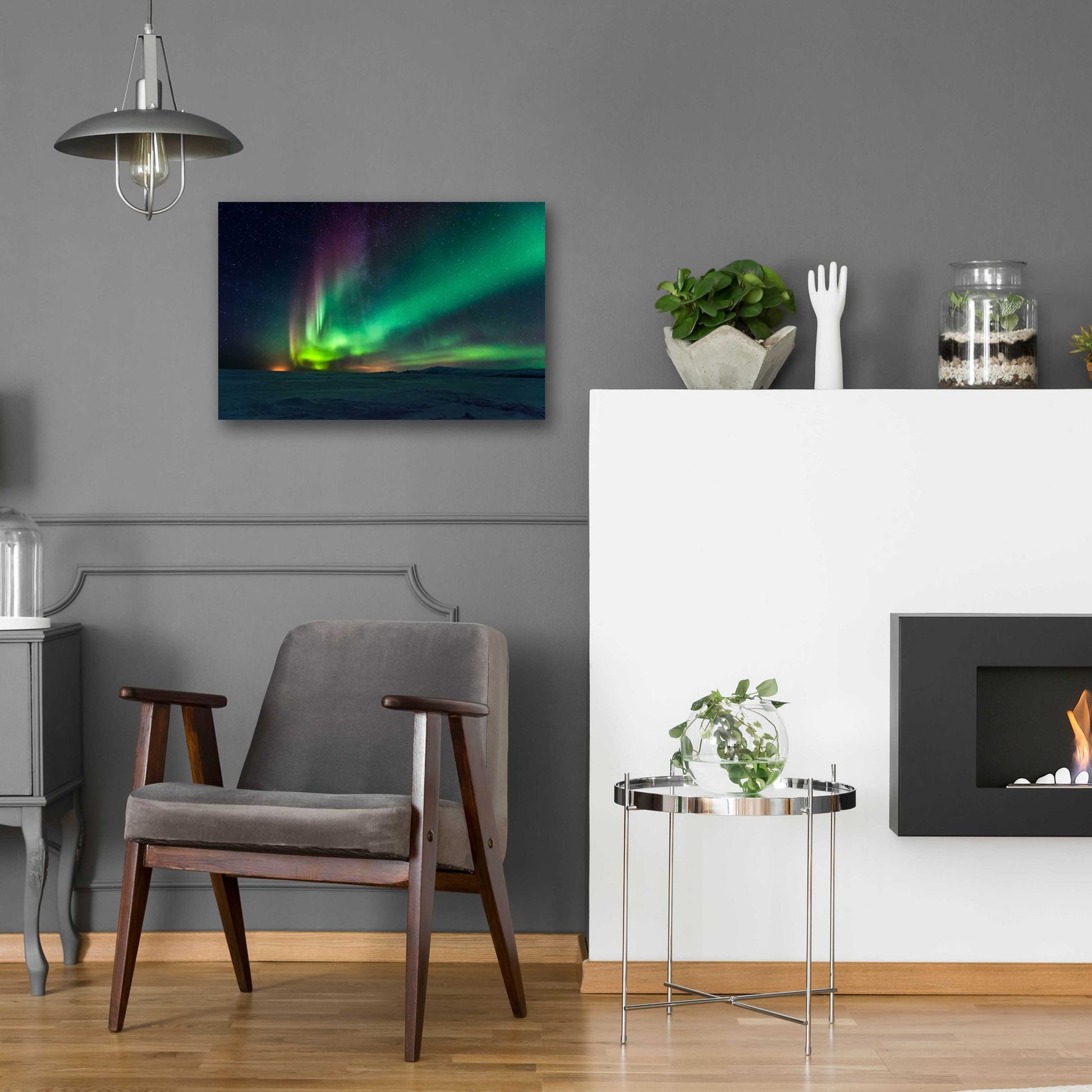 Epic Art 'Northern Lights Aurora Borealis 3' by Epic Portfolio, Acrylic Glass Wall Art,24x16