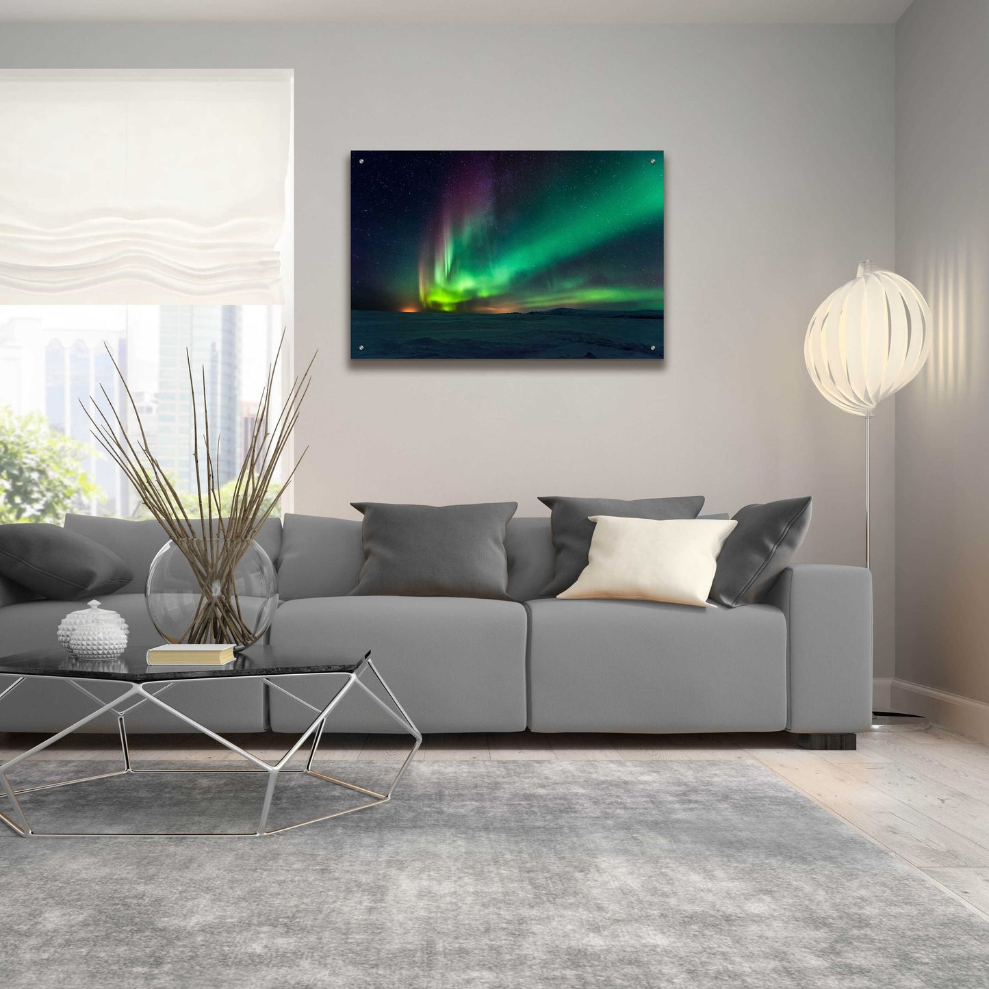 Epic Art 'Northern Lights Aurora Borealis 3' by Epic Portfolio, Acrylic Glass Wall Art,36x24