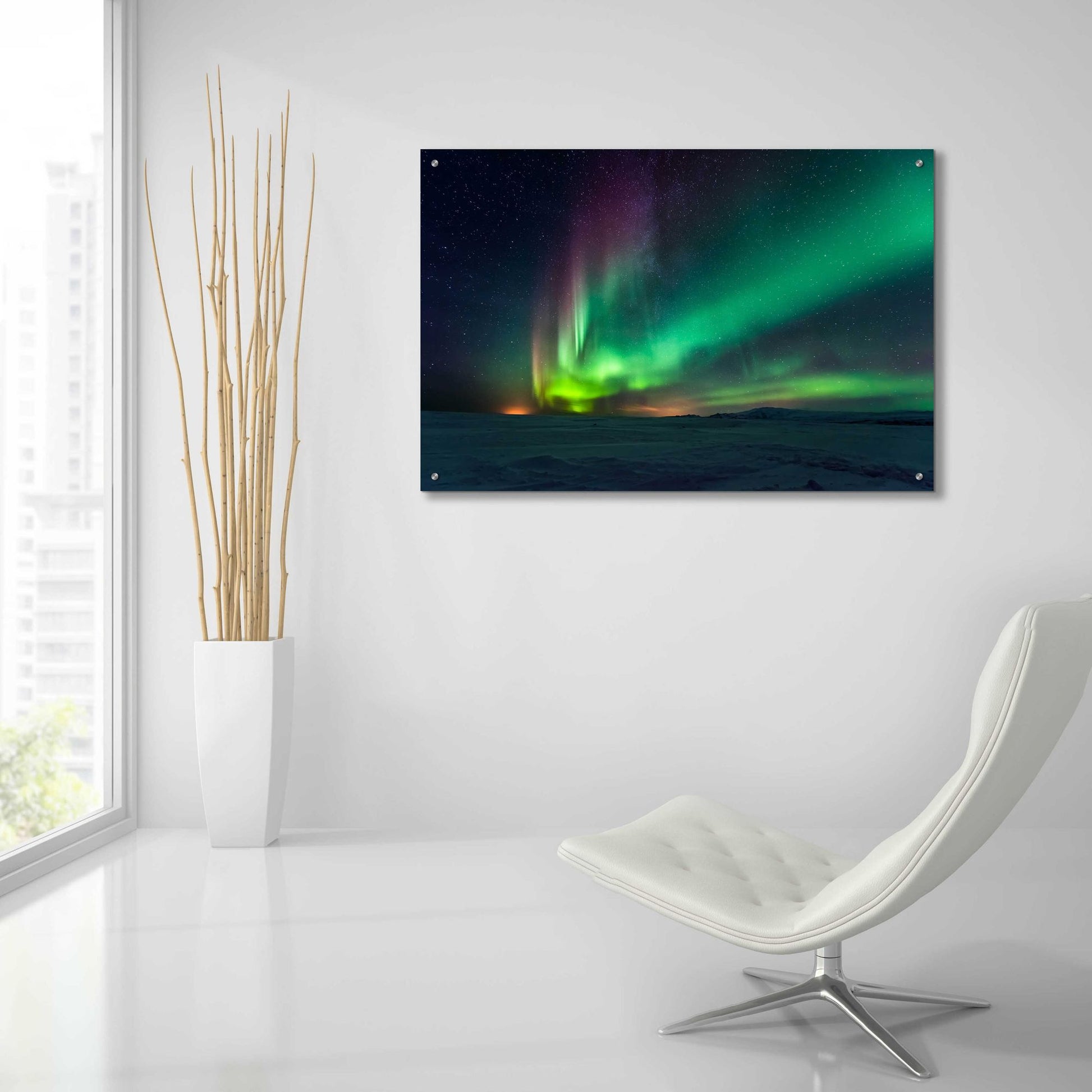 Epic Art 'Northern Lights Aurora Borealis 3' by Epic Portfolio, Acrylic Glass Wall Art,36x24