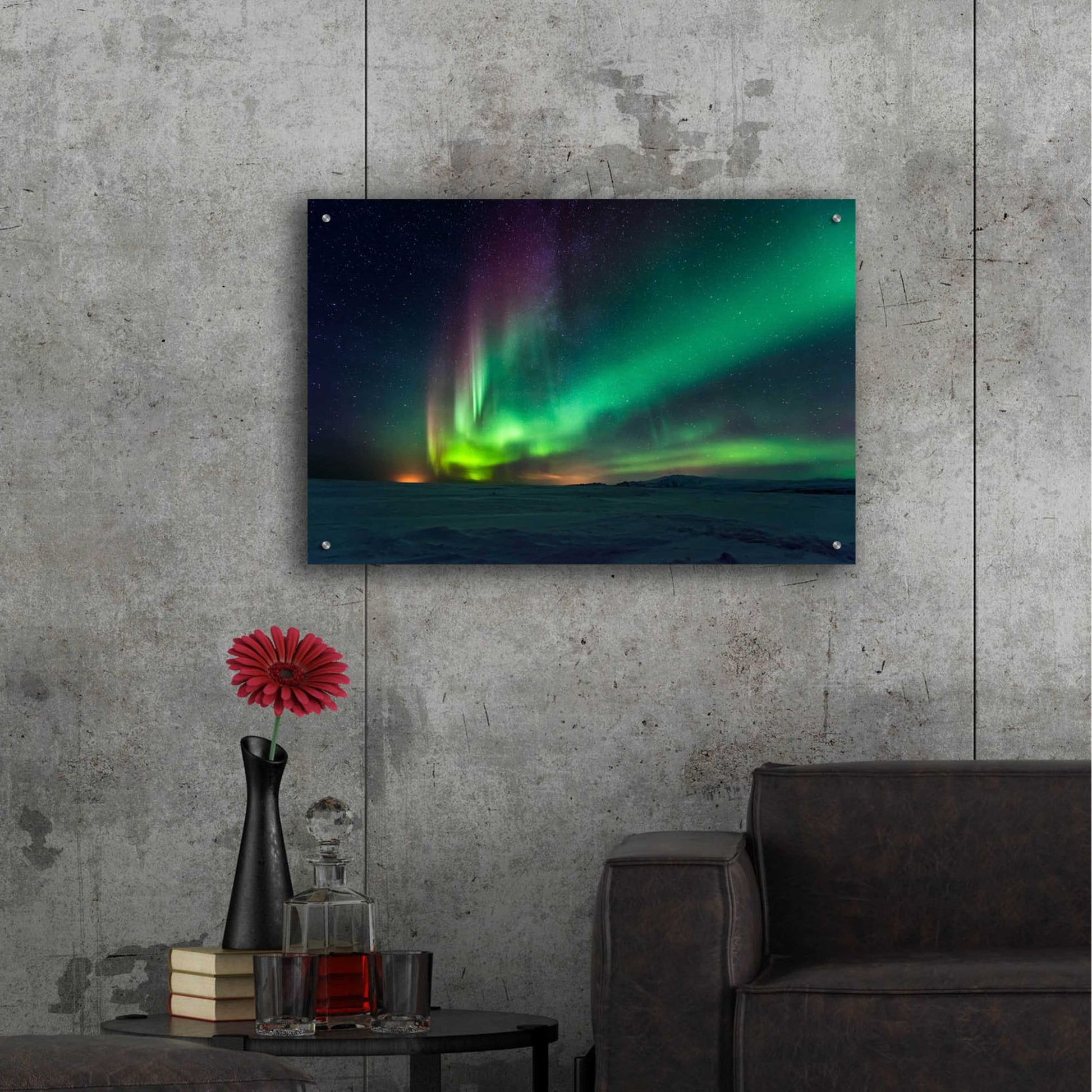 Epic Art 'Northern Lights Aurora Borealis 3' by Epic Portfolio, Acrylic Glass Wall Art,36x24