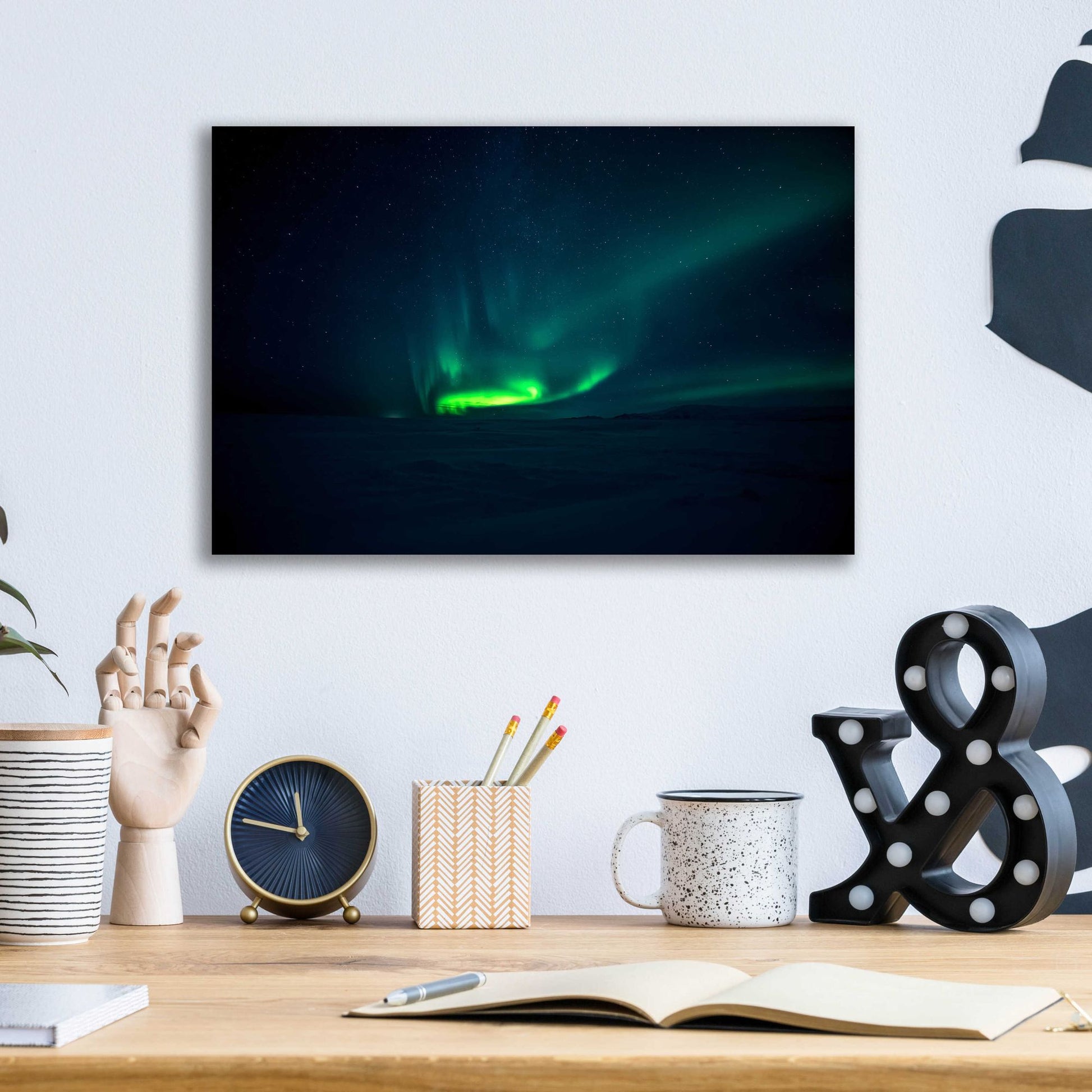 Epic Art 'Northern Lights Aurora Borealis 4' by Epic Portfolio, Acrylic Glass Wall Art,16x12