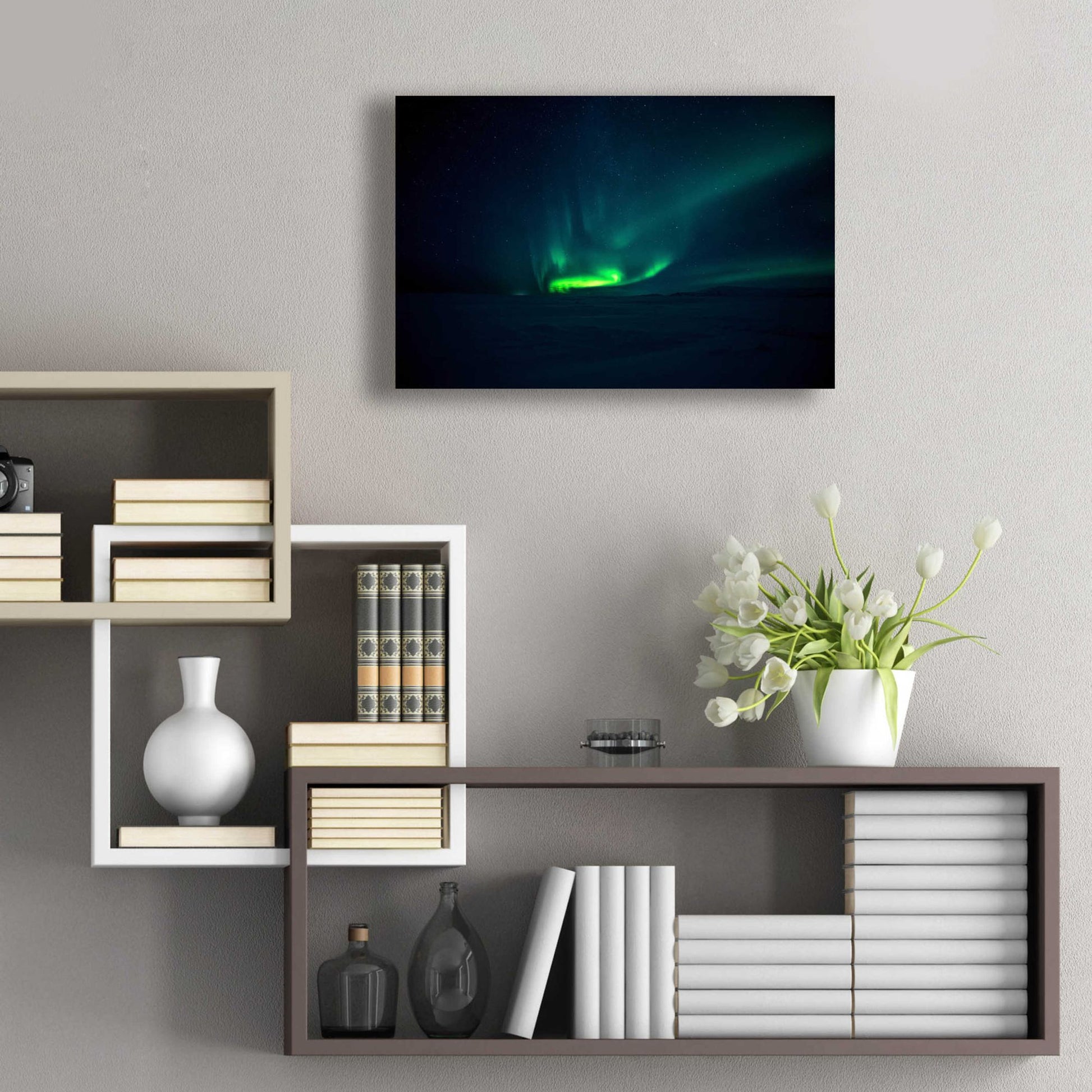 Epic Art 'Northern Lights Aurora Borealis 4' by Epic Portfolio, Acrylic Glass Wall Art,24x16