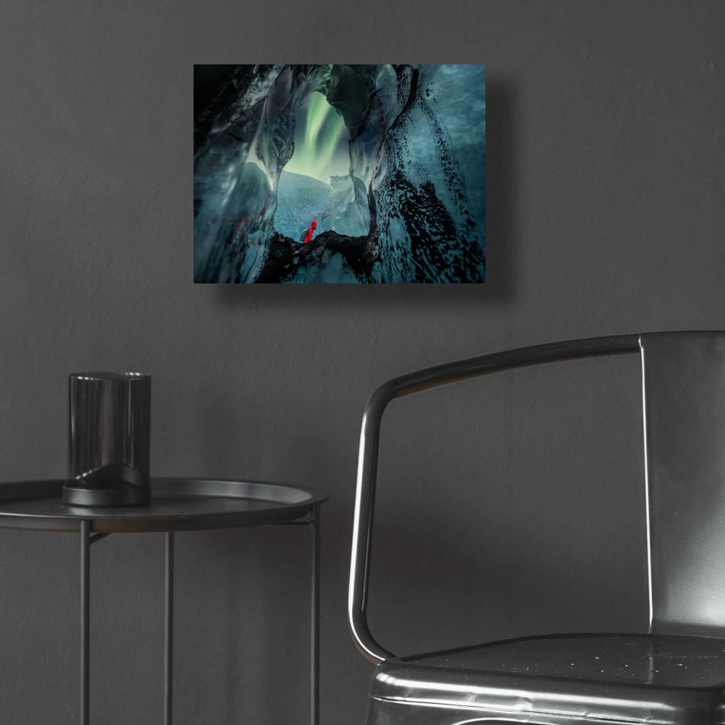 Epic Art 'Northern Lights Aurora Borealis Over Glacier Ice 2' by Epic Portfolio, Acrylic Glass Wall Art,16x12