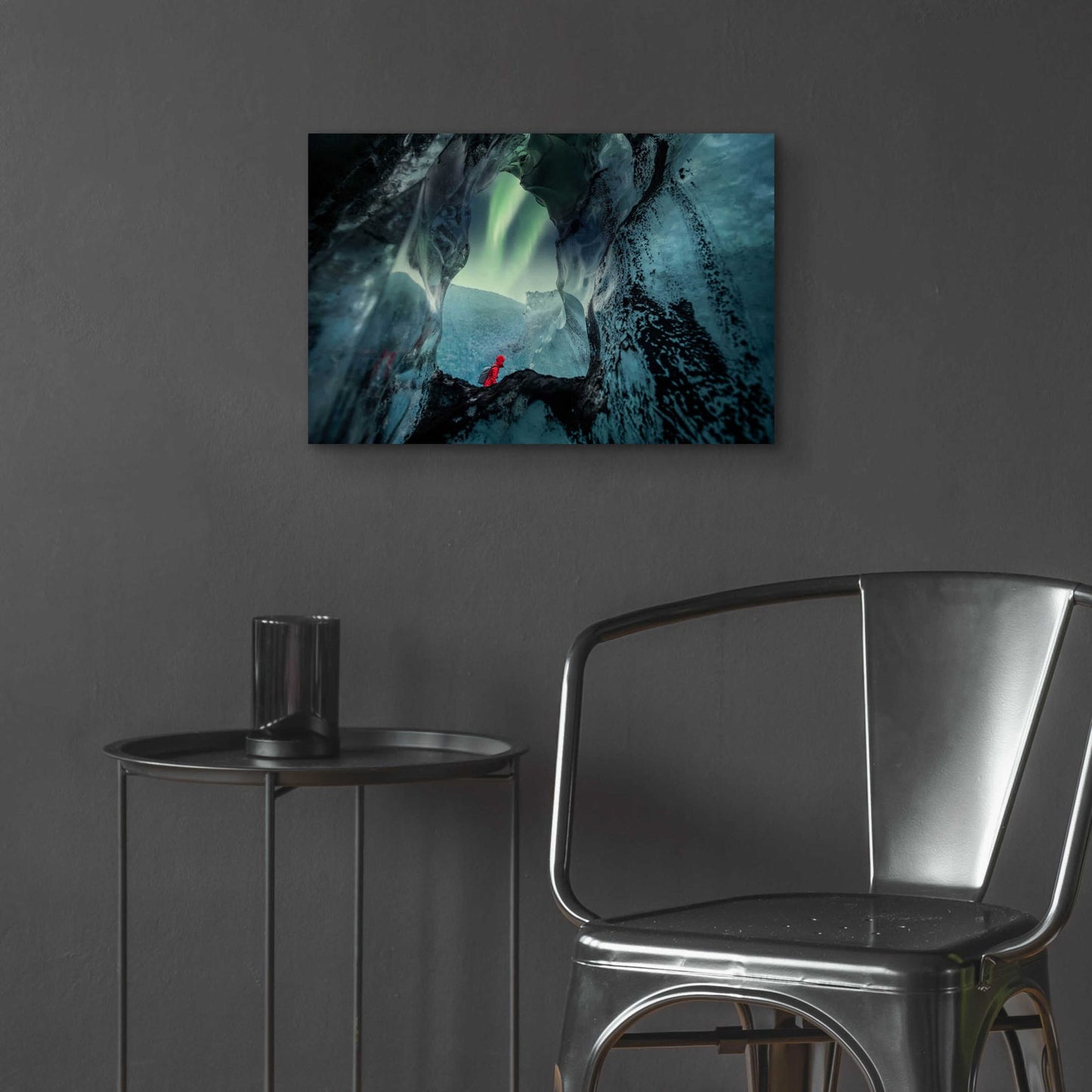 Epic Art 'Northern Lights Aurora Borealis Over Glacier Ice 2' by Epic Portfolio, Acrylic Glass Wall Art,24x16