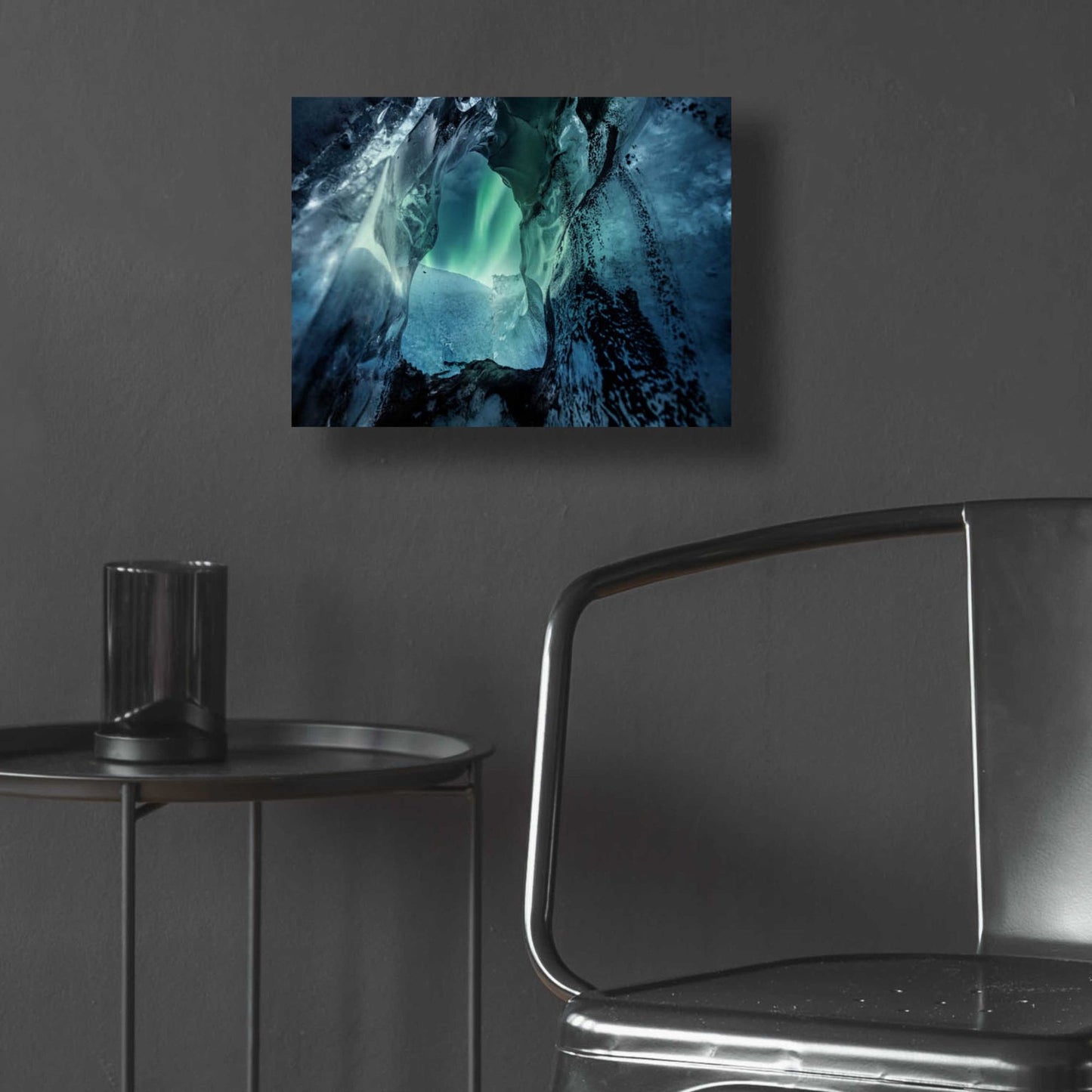 Epic Art 'Northern Lights Aurora Borealis Over Glacier Ice 3' by Epic Portfolio, Acrylic Glass Wall Art,16x12