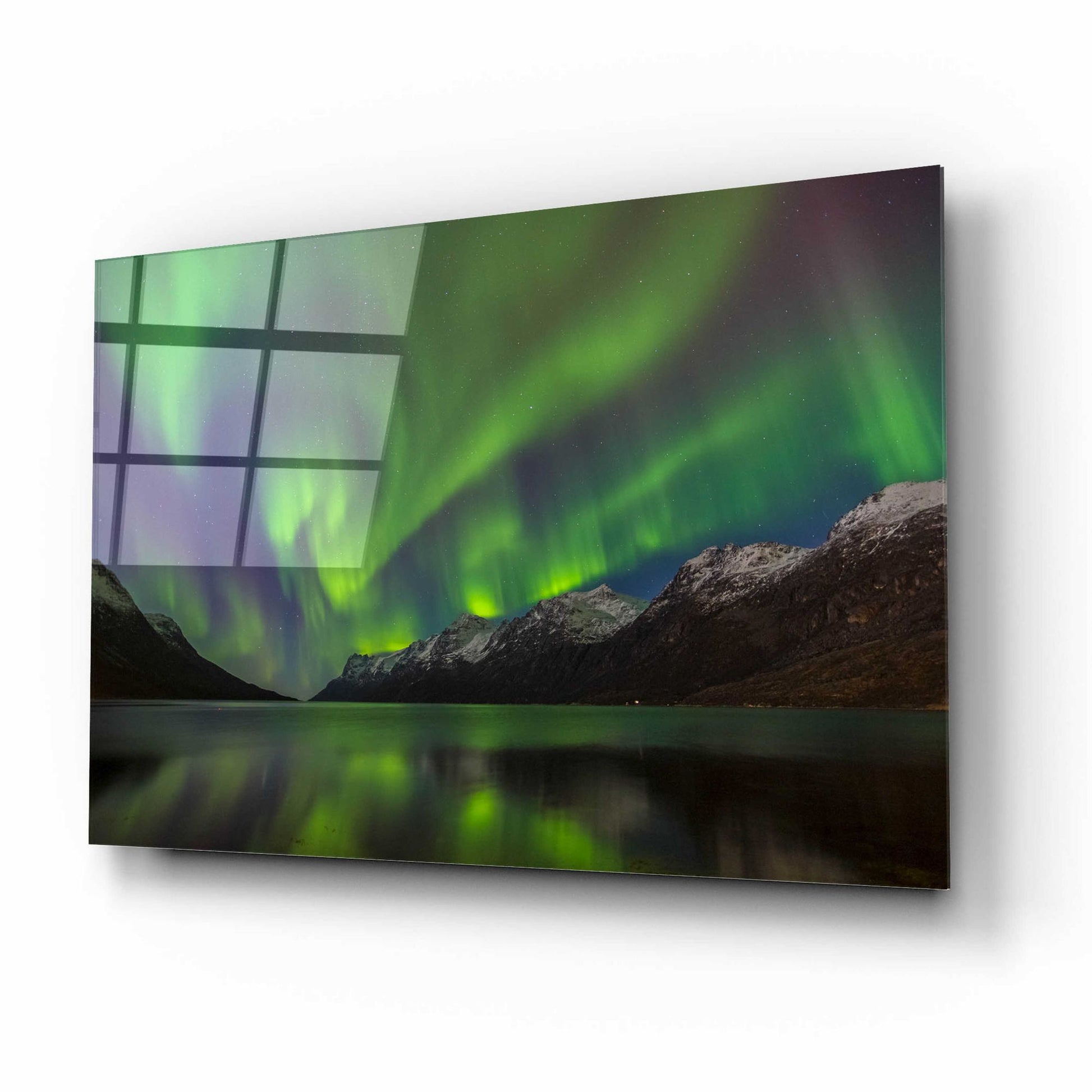 Epic Art 'Northern Lights In Ersfjorden' by Epic Portfolio, Acrylic Glass Wall Art,16x12