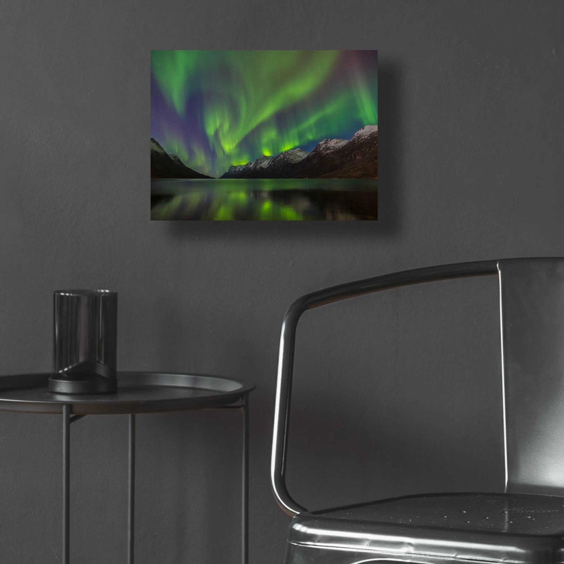 Epic Art 'Northern Lights In Ersfjorden' by Epic Portfolio, Acrylic Glass Wall Art,16x12